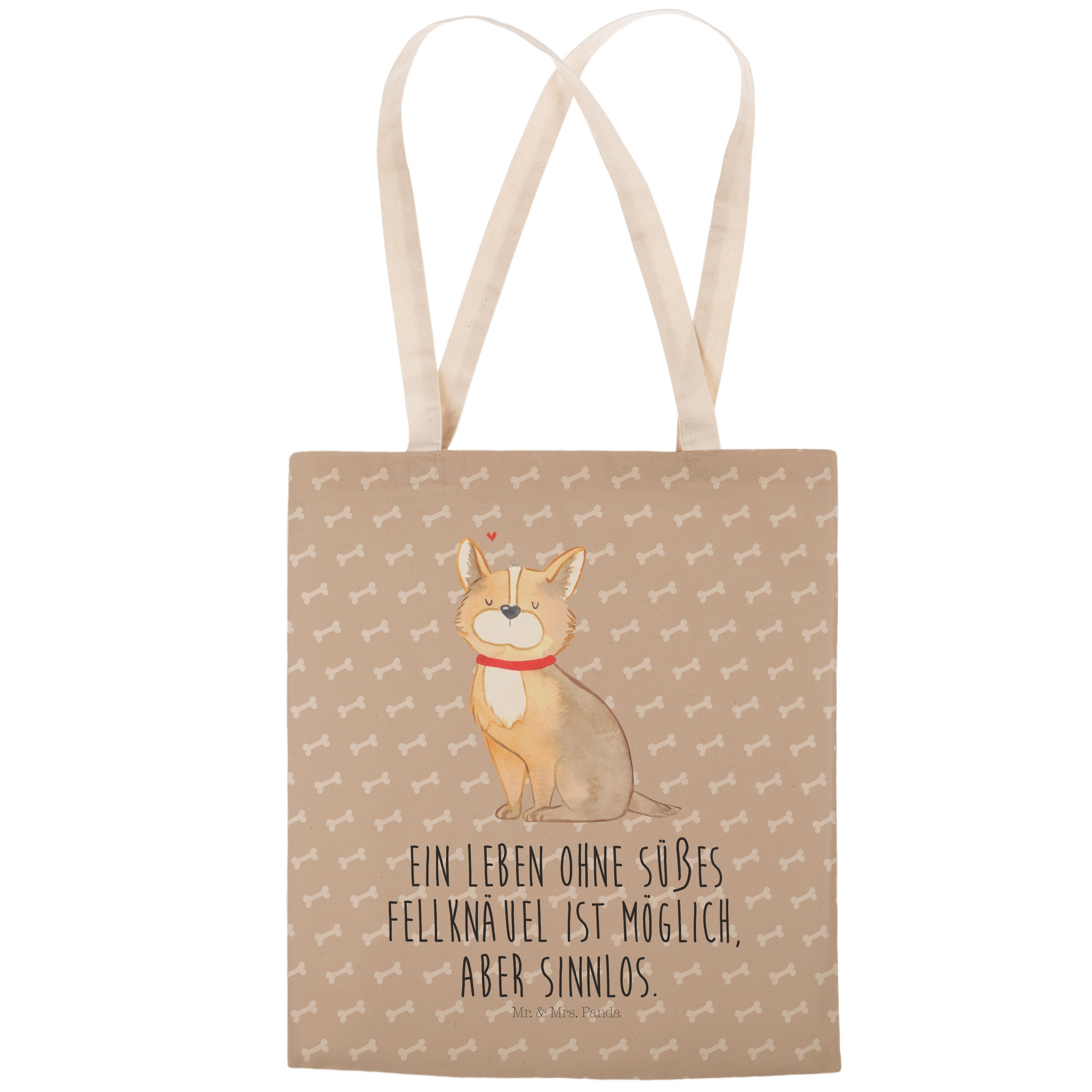 Hundeliebe, - Geschenk, Hundeglück Mr. - Mrs. Panda Hundeglück Einkaufstasche, & Tragetasche (1-tlg) Tasch