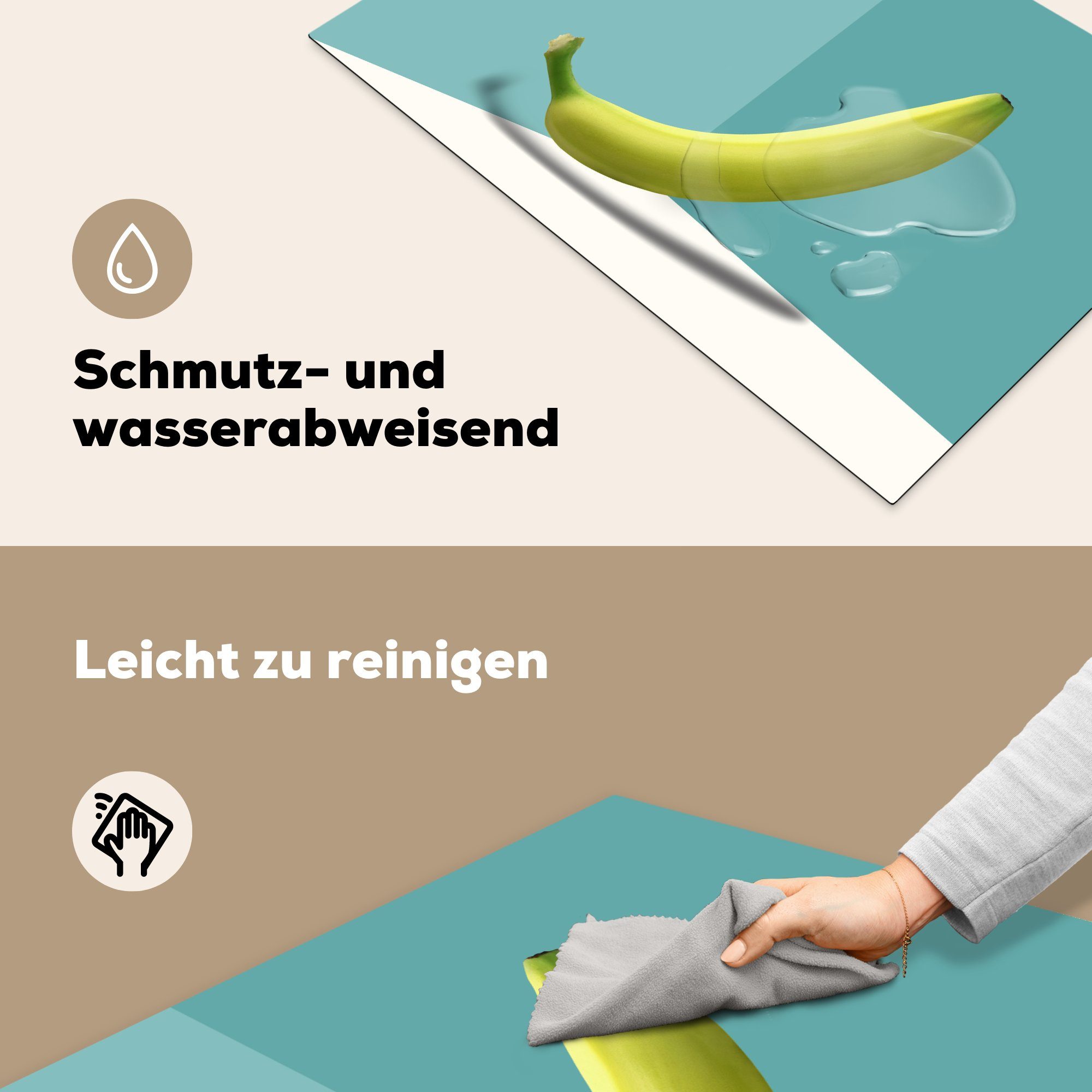 MuchoWow Herdblende-/Abdeckplatte Banane - Gelb Ceranfeldabdeckung 81x52 Schutz cm, Vinyl, Induktionskochfeld (1 für die - Obst, tlg), küche