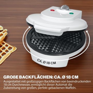 CLATRONIC Waffeleisen WA 3491, mit ca. Ø 18 cm Backfläche & Backampel, Herzform