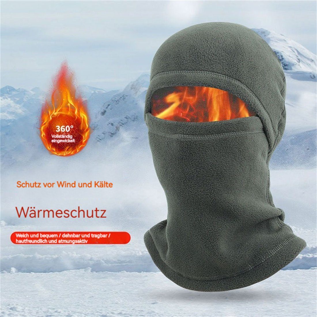Sturmhaube Kopfbedeckung Warme Maske,Multifunktionale Reiten Ski grün DÖRÖY Winter Coldproof