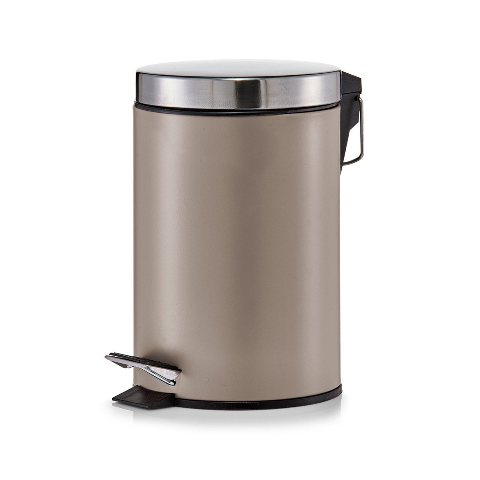 Zeller Kosmetikeimer Mit Soft-Close Deckel – 3 Liter, Weiß, Metall/Bambus, Scandi-Design, Ca. 16,8x24 Cm