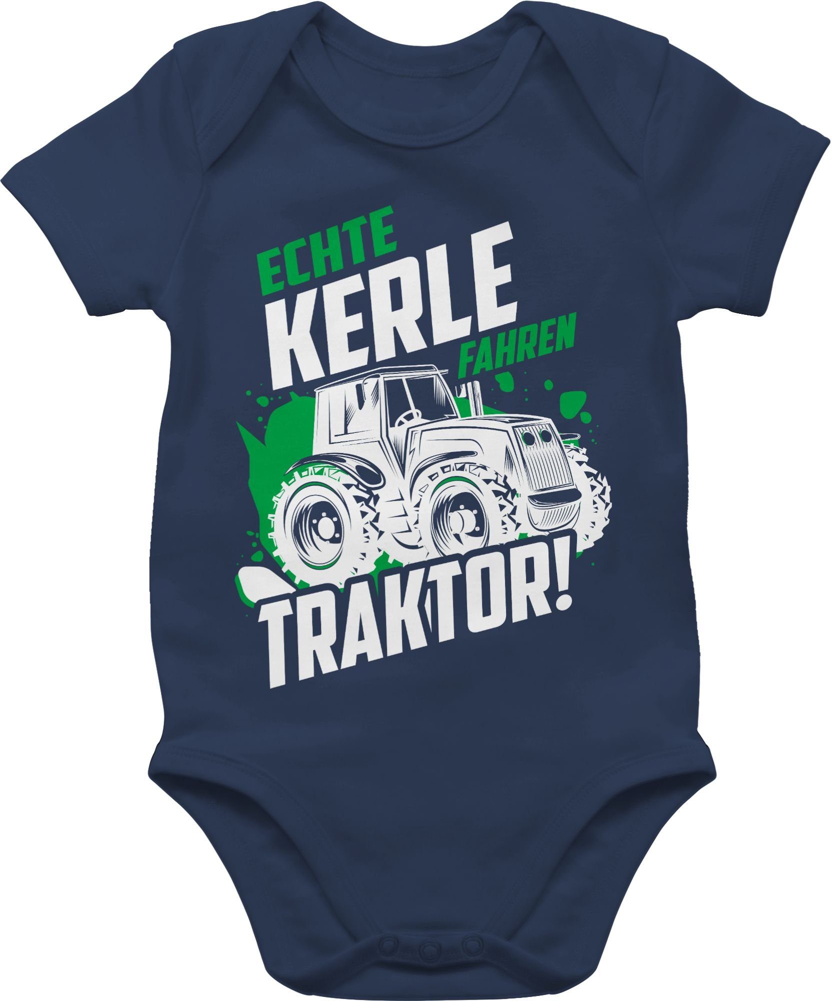 Shirtracer Shirtbody Echte Kerle fahren Traktor - weiß Baby Bagger Traktor und Co.