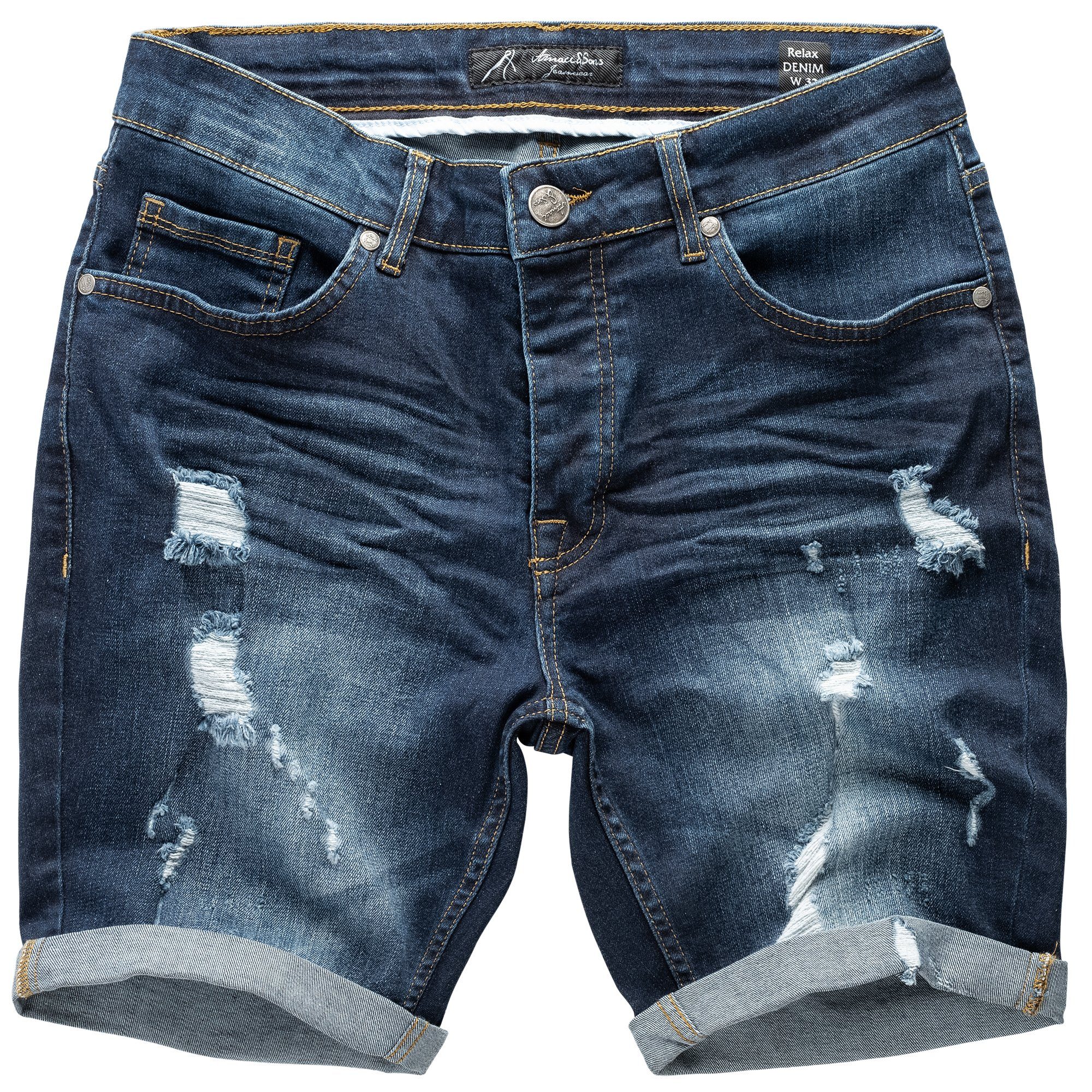 Amaci&Sons Jeansshorts SAN DIEGO Destroyed Jeans Shorts