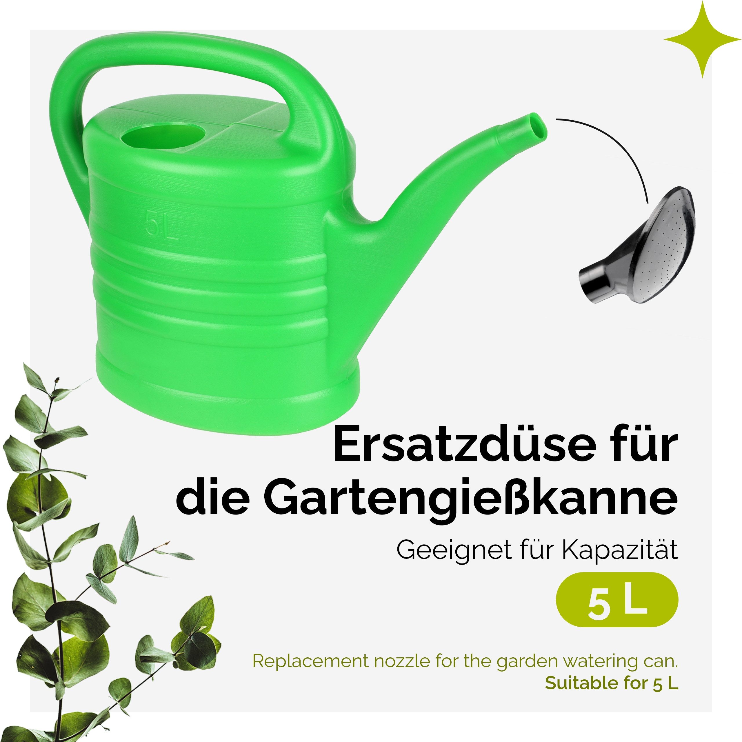 Garronda Gießkanne Ersatzbrause für Gießkannen Schwarz Giesskannenbrause GD-0081
