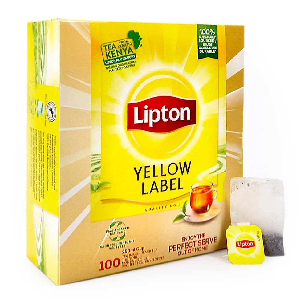 Unilever Teekanne Lipton Yellow Label Schwarztee, 100er Pack