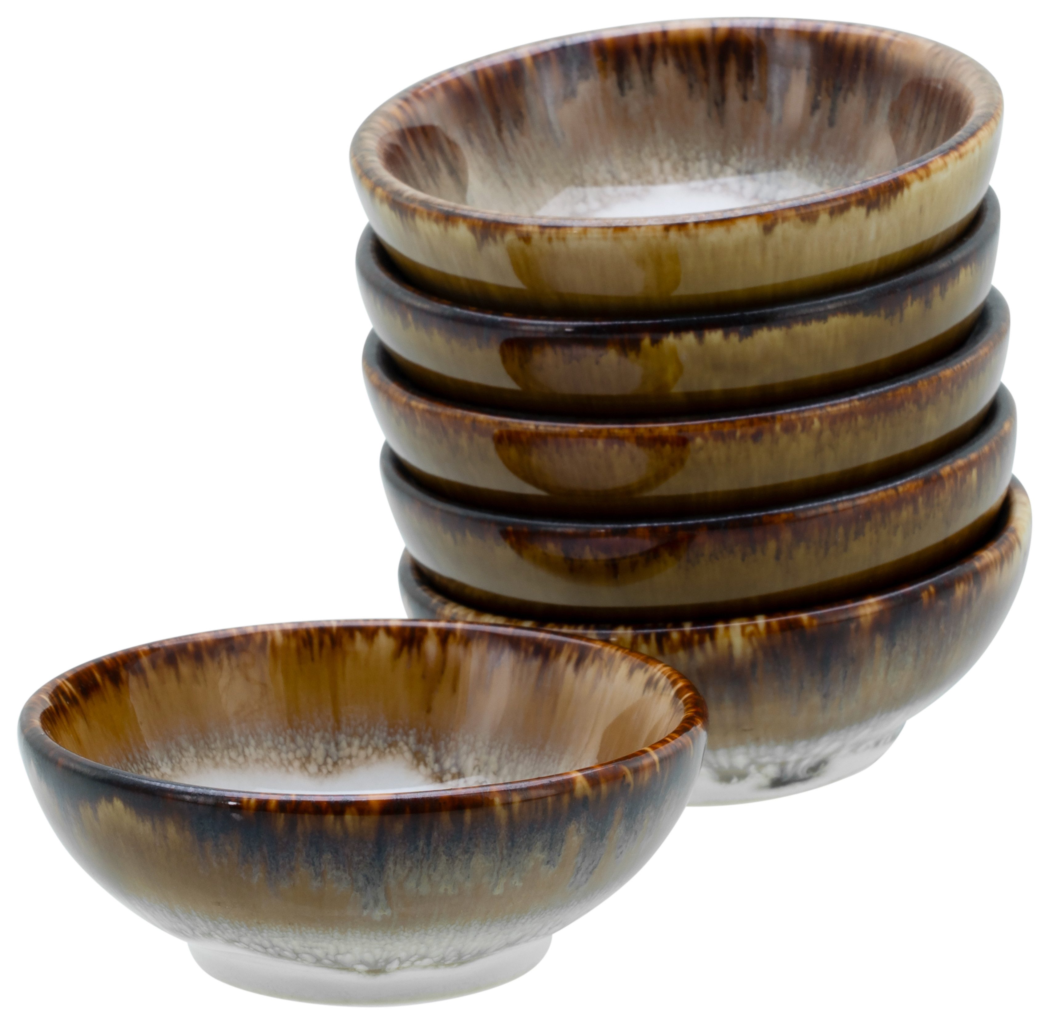 CreaTable Schale Cascade, Sojaschale, Ø 8 cm, 6-tlg, Steinzeug, (Set, 6-tlg), Rekativglasur, Healthy Food