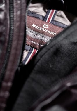 Milestone Lederjacke MS-Claudio Herren Steppjacke mit abnehmbarer Kapuze aus Lammnappa Leder