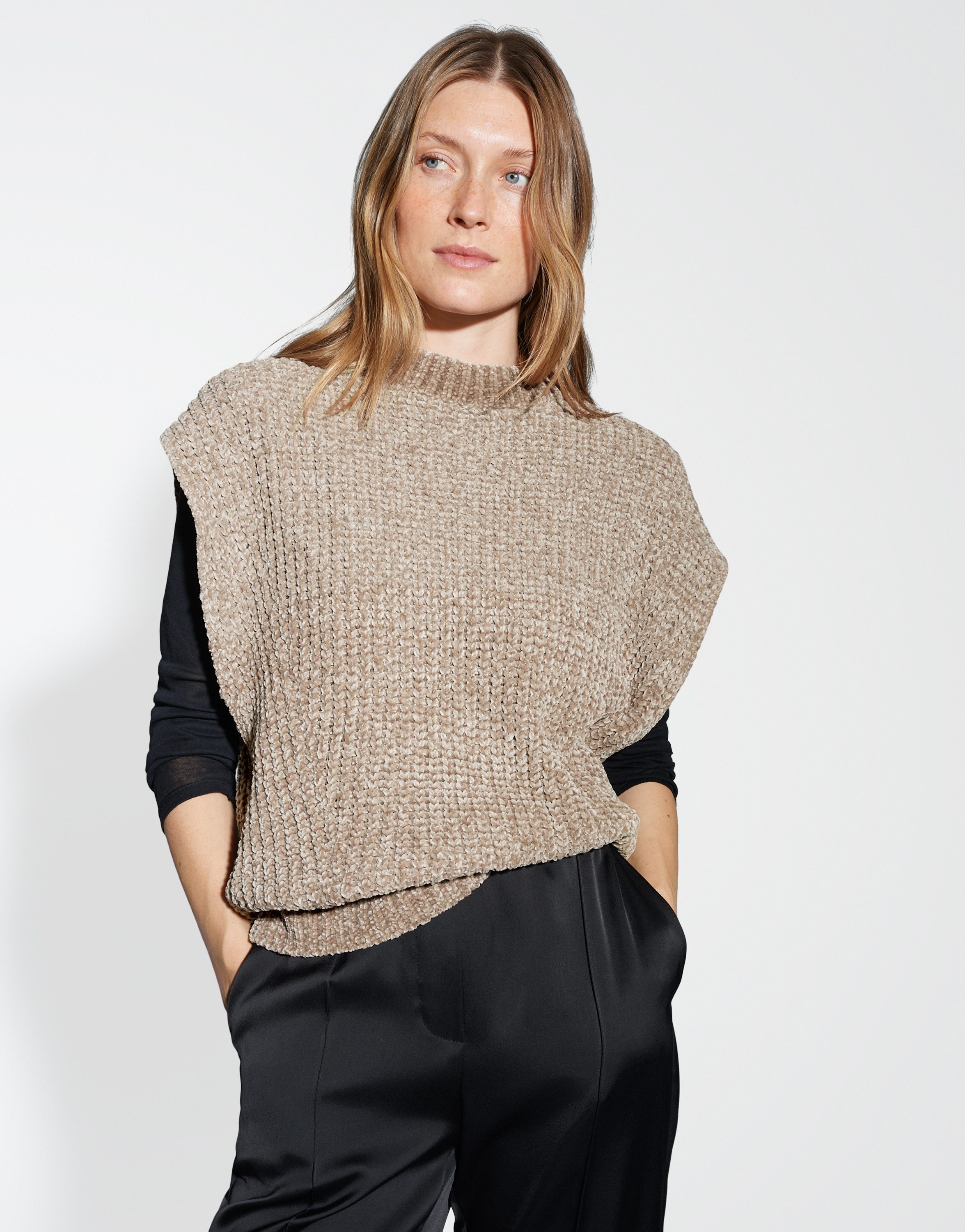 OPUS С коротким рукавом PEXTO Loose aus Chenillegarn