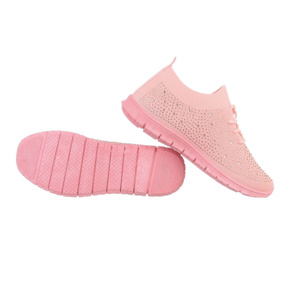 Ital-Design Damen Low-Top Freizeit Sneaker (85960016) Flach Sneakers Low in Rosa