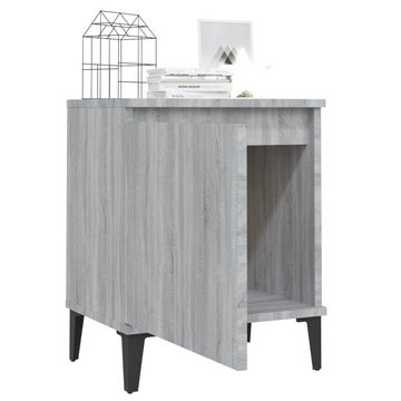 furnicato Nachttisch mit Metallbeinen Grau Sonoma-Eiche 40x30x50 cm