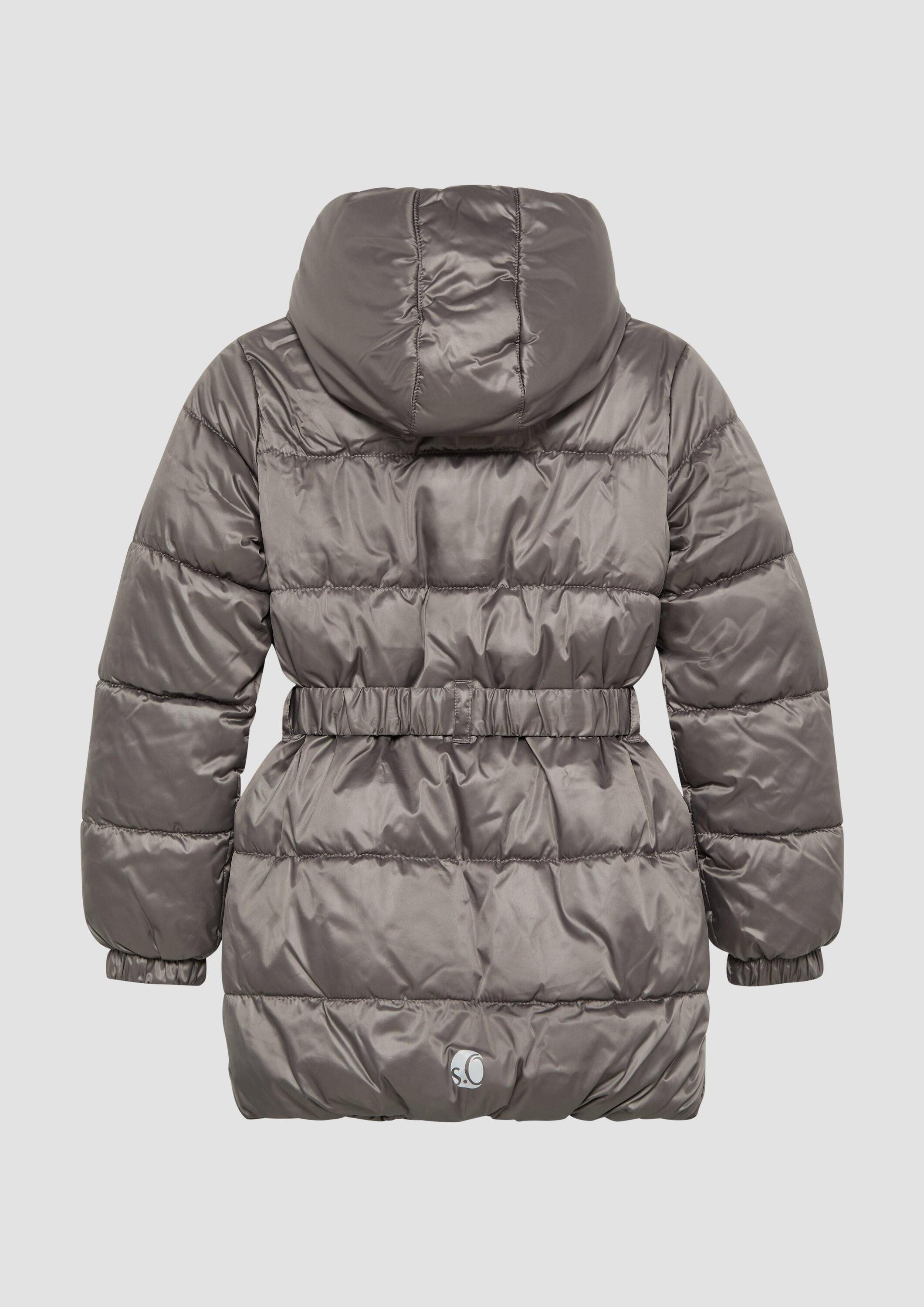 s.Oliver Wintermantel Outdoor-Mantel Mantel in Metallic-Optik mit Fleecefutter