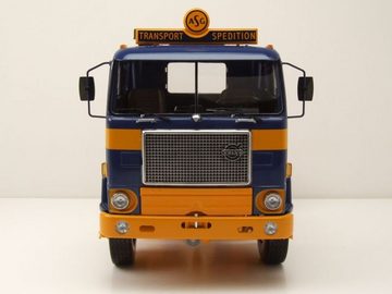 MCG Modellauto Volvo F88 Zugmaschine ASG 1971 blau gelb Modellauto 1:18 MCG, Maßstab 1:18