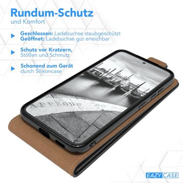 EAZY CASE Handyhülle Flipcase für Samsung Galaxy S23 6,1 Zoll, Tasche Klapphülle Handytasche zum Aufklappen Etui Kunstleder Schwarz