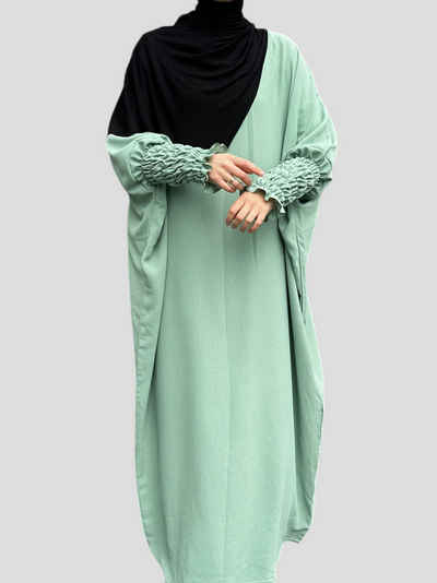 Aymasal Maxikleid Abaya Aliyah Schmetterling Kleid Kaftan Islamische Gebetskleidung Eid breiter Schnitt, Passgenau, Schmetterlingärmel, Schlichtes Model