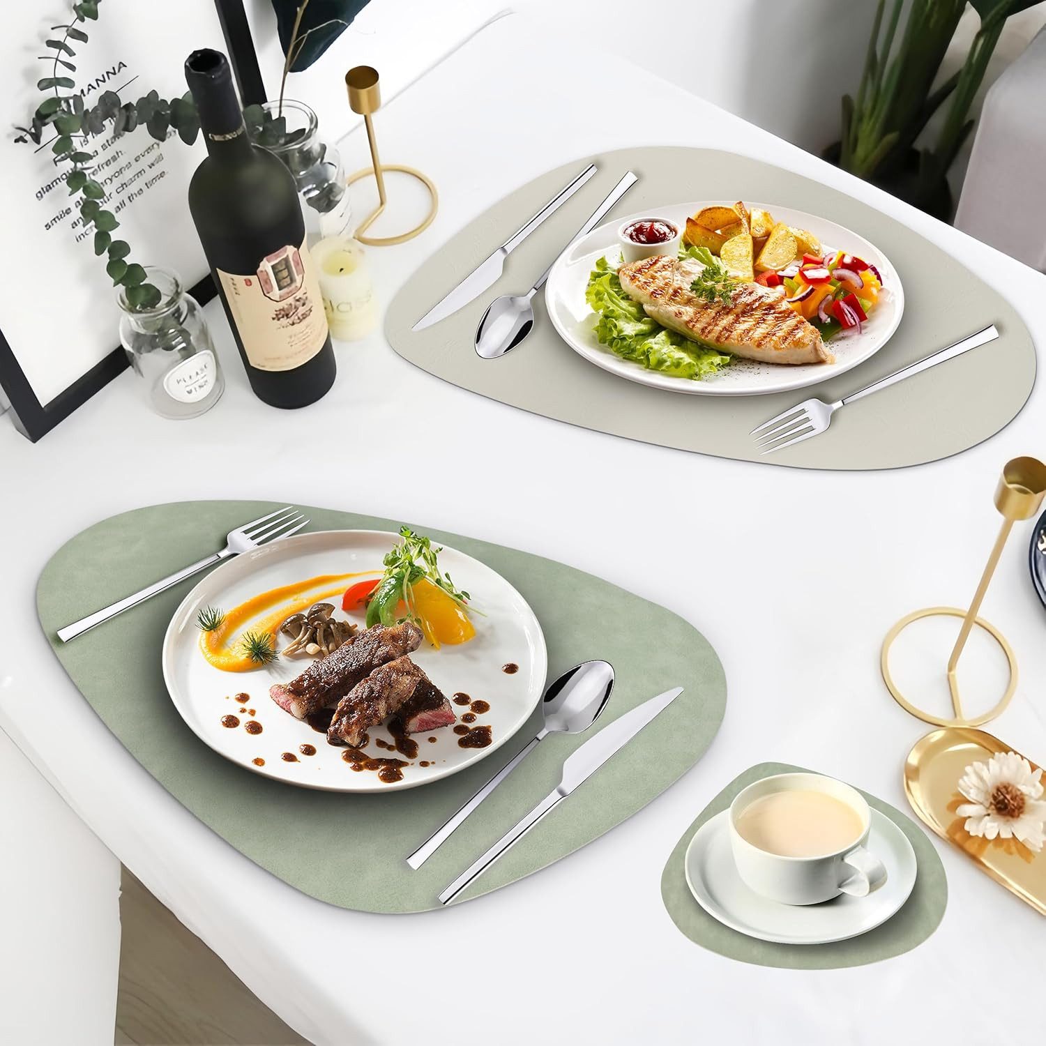 BlingBin Platzset Platzdeckchen Lederoptik, Tischset Tischuntersetzer günstig online kaufen