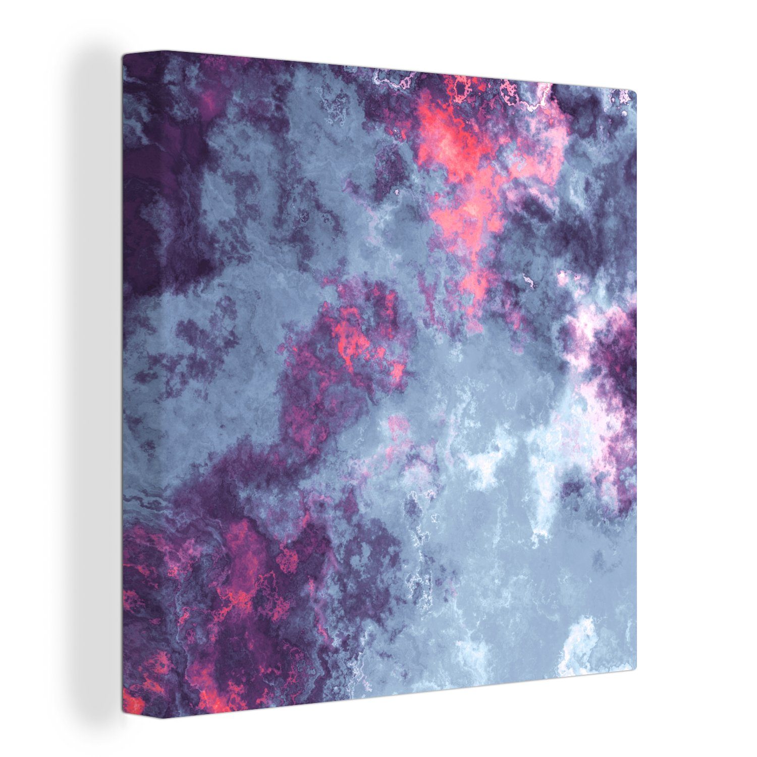 OneMillionCanvasses® Leinwandbild Graue und violette Geometrie, (1 St), Leinwand Bilder für Wohnzimmer Schlafzimmer | Leinwandbilder