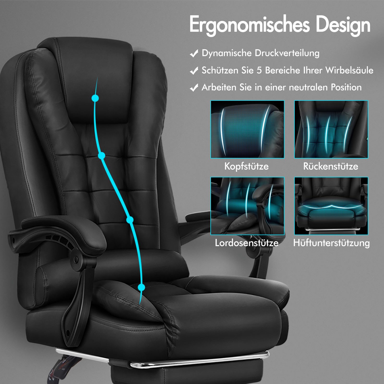 ALFORDSON Bürostuhl Gaming-Stuhl, Massage-Computerstuhl mit Wippfunktion, m günstig online kaufen