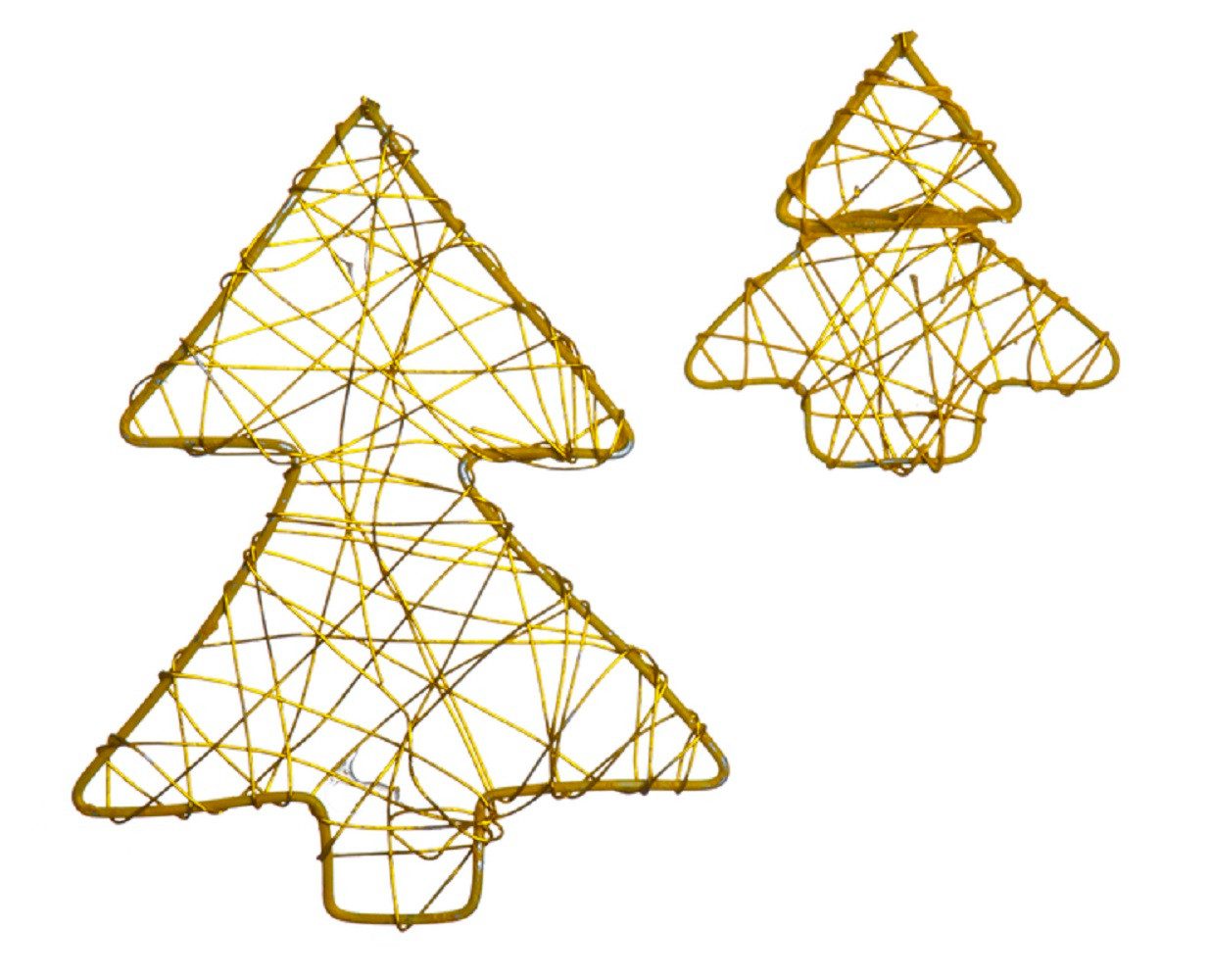 Eurosand Dekoobjekt DRAHT-BÄUME (flach). Set mit 5 Bäumen 5cm und 1 Baum 10cm.