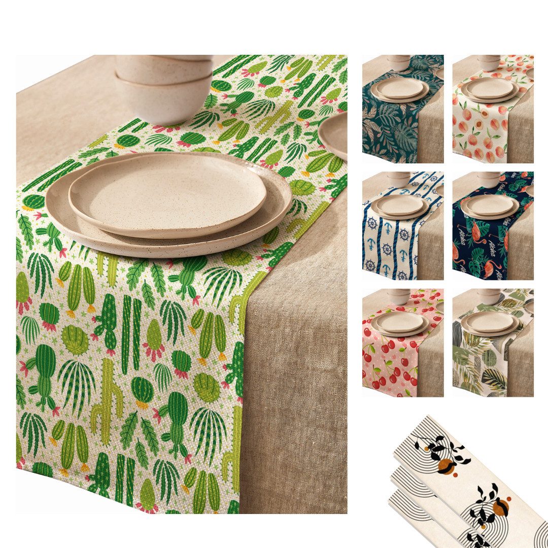 LIVINA HOME Tischläufer Premium Tischdecke abwaschbar, Tischband, moderne Leinenoptik Decke, Tischtuch, Gartentischdecke, Tafeltuch, Oster Deals Sale!