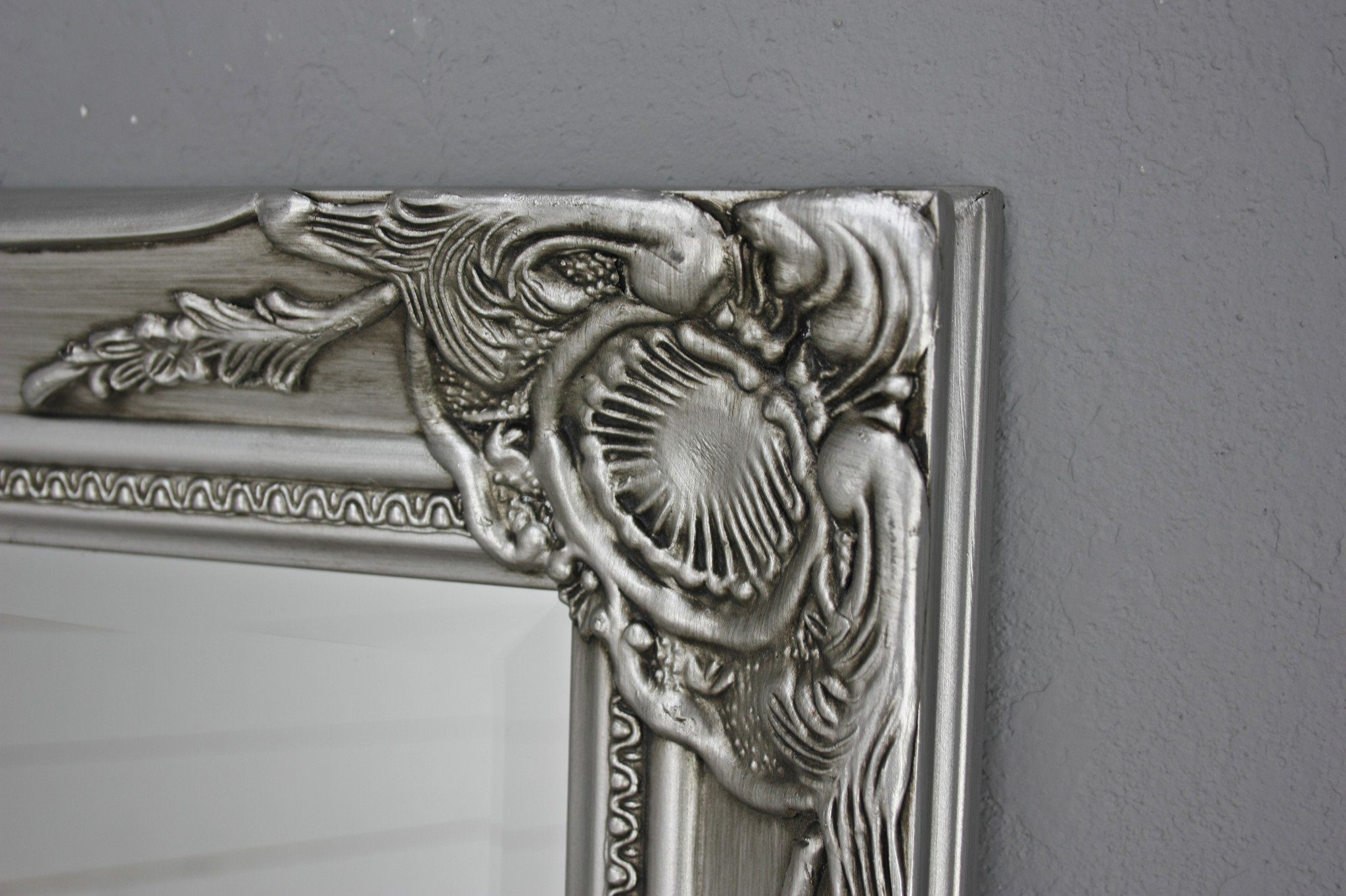 cm Holz, Wandspiegel silber Spiegel: Holz Wandspiegel 82cm barock elbmöbel Spiegel antik 82x62x7 Barock