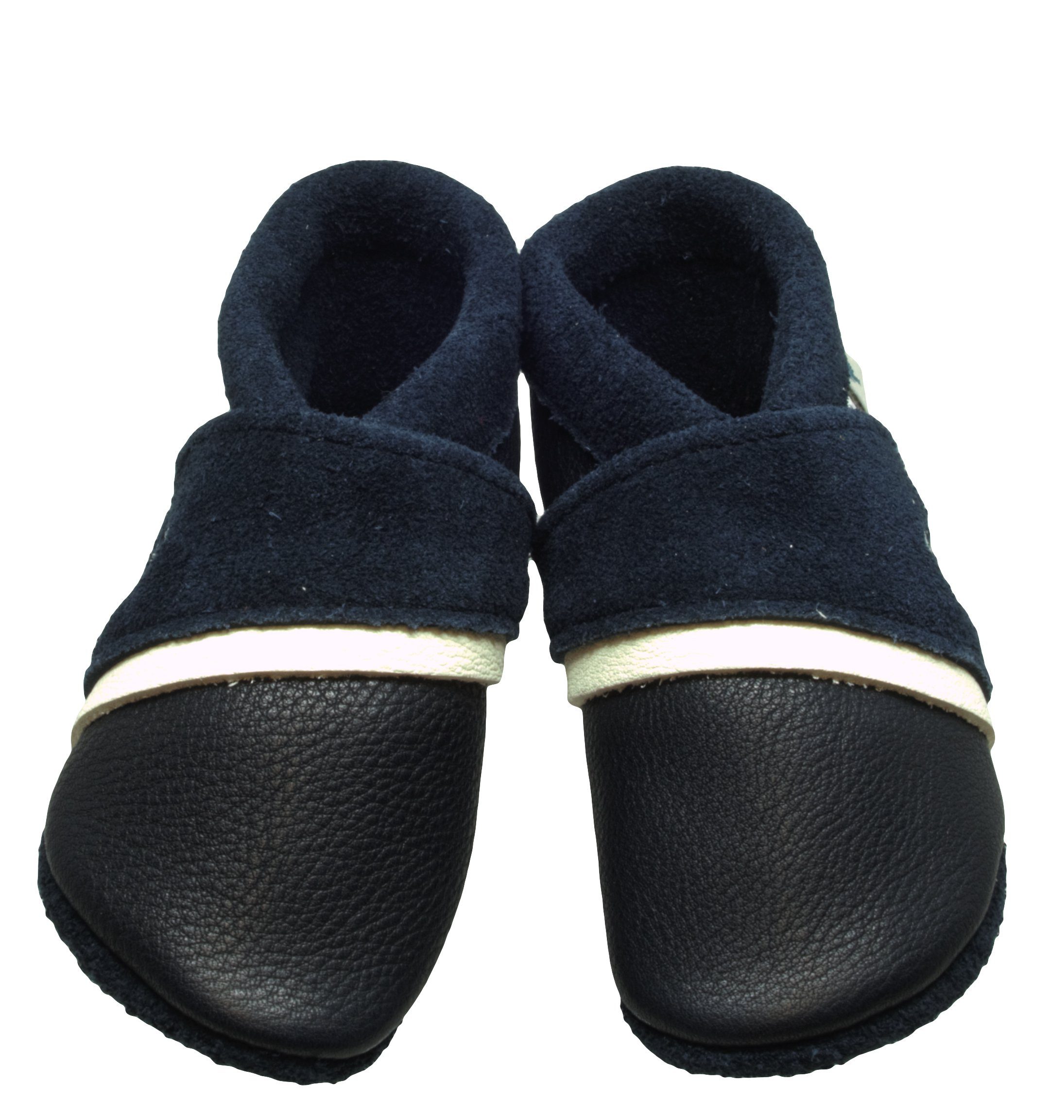 Pantolinos Пинетки  Pantolinos Luxor Anker Hausschuhe Ökoleder Blau Krabbelschuh