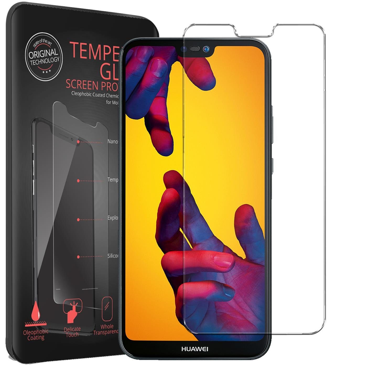 CoolGadget Schutzfolie Panzerfolie für Huawei P20 Lite, (9H Härtegrad, 2x Schutzglas, 1xReinigungset), Displayfolie Panzer Schutzfolie 2 Stück für Huawei P20 Lite Glas Folie