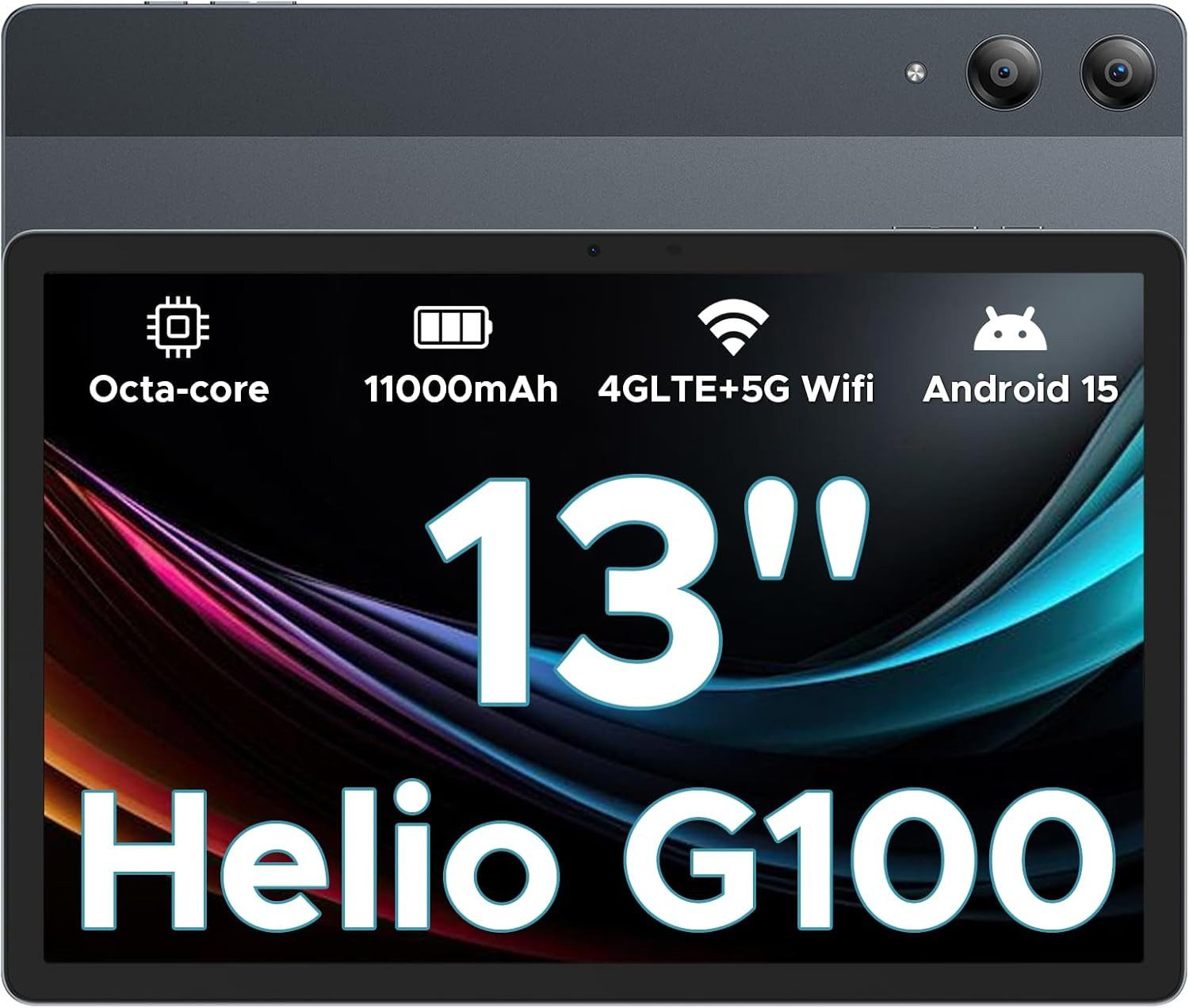 DOOGEE 8 GB RAM 11000mAh Akku Helio G100 Octa-Core FHD, Face ID, Fast Gaming Tablet (13", 256 GB, Android 15, 4G LTE, Modernes Design trifft Leistung für Arbeit, Freizeit und Entertainment)