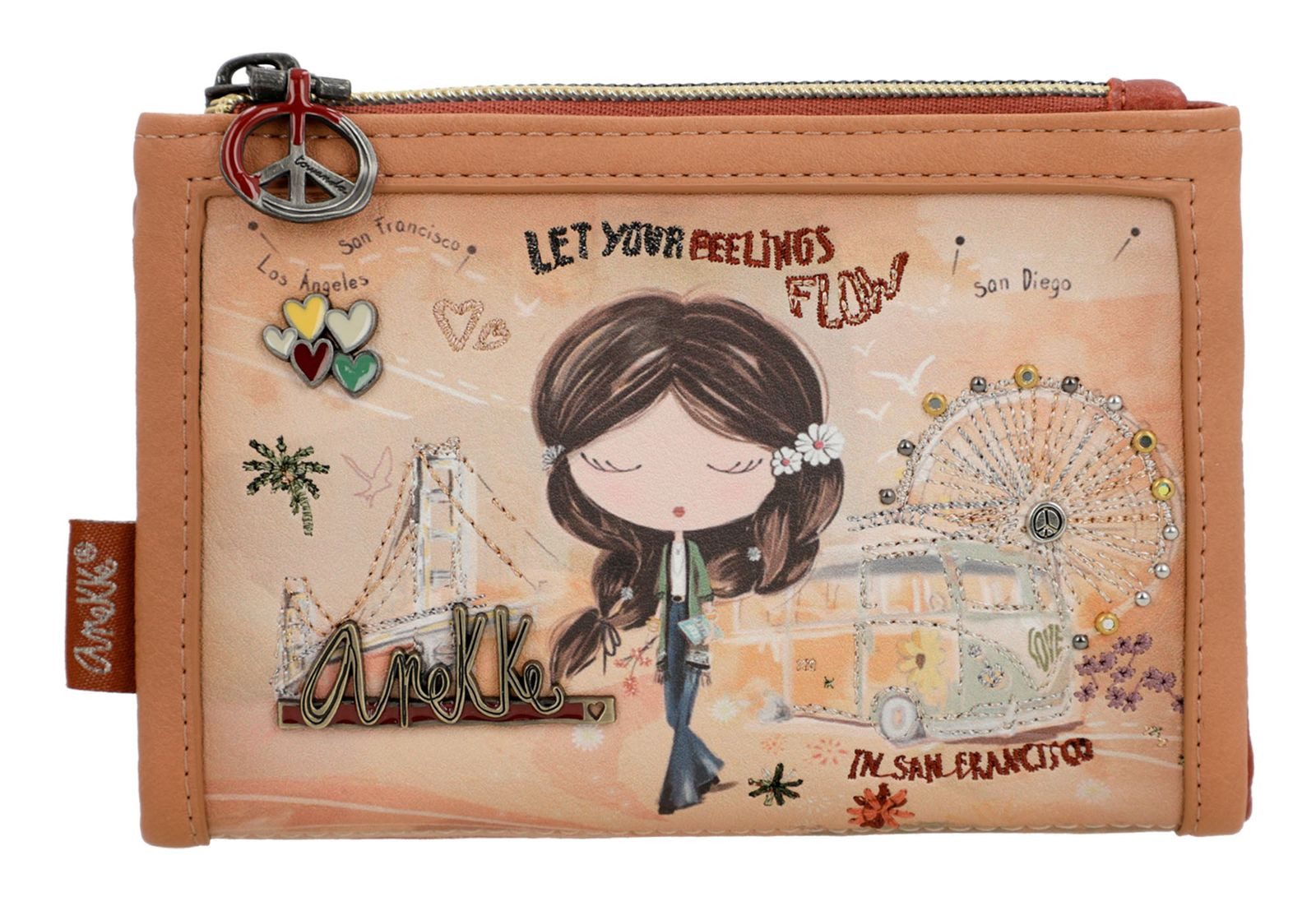 Anekke Geldbörse Peace & Love, mit RFID-Blocker Schutz