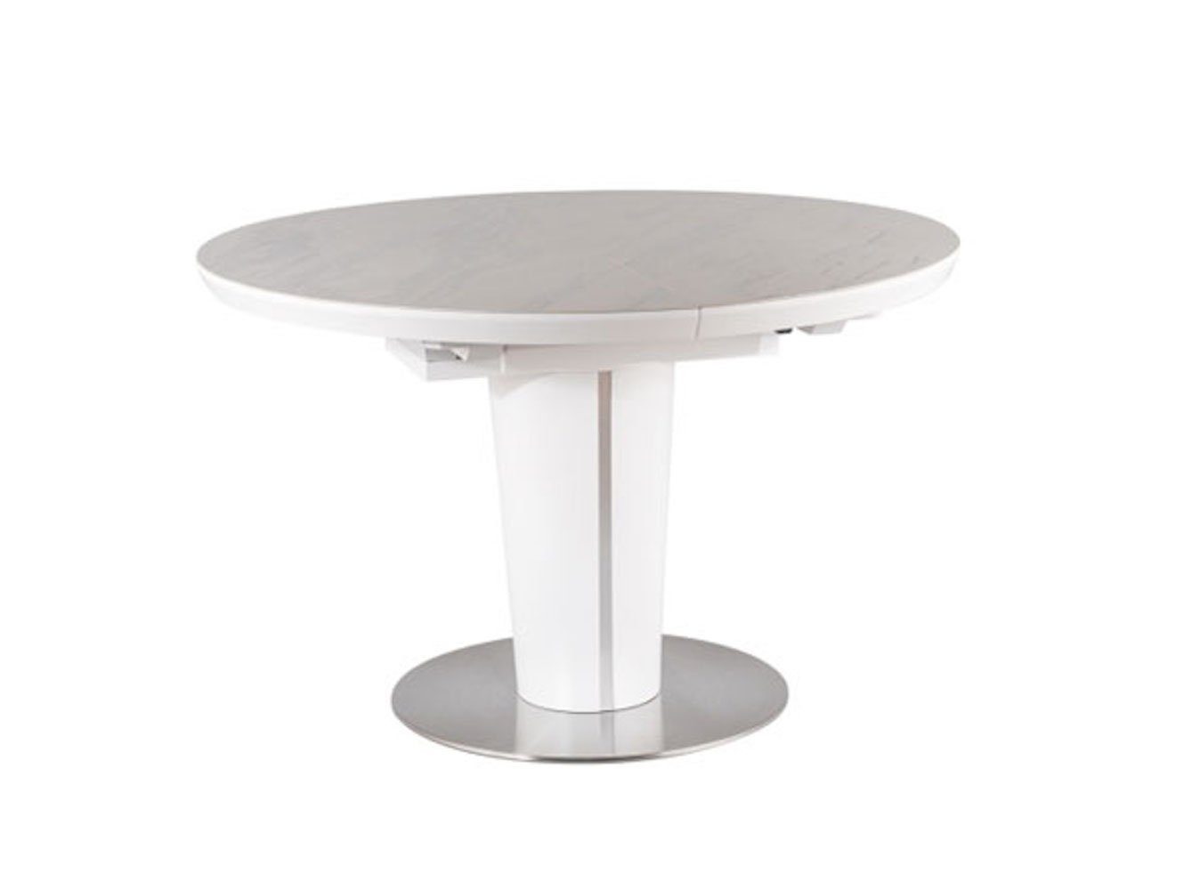 Feldmann-Wohnen Esstisch Orbit Ceramic, 120-160x120x76cm Marmor weiß anthrazit ausziehbar