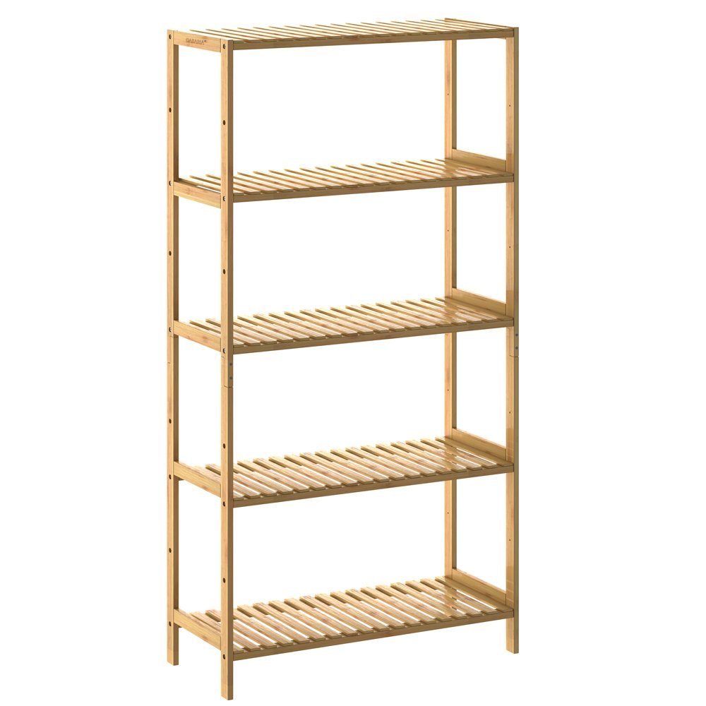 Casaria Badregal, mit 5 Ablagen Höhenverstellbar 130x60x26 cm Stabil Küchenregal