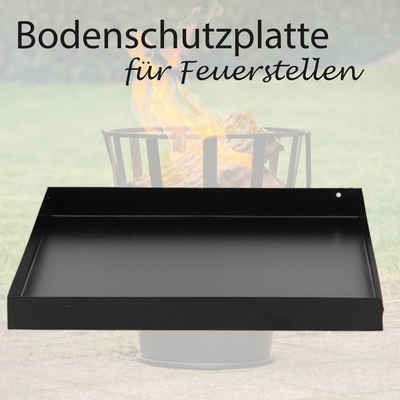 Esschert Design BV Outdoor-Bodenplatte Bodenplatte für Feuerkorb, quadratisch, Stahl, schwarz, 1-St.