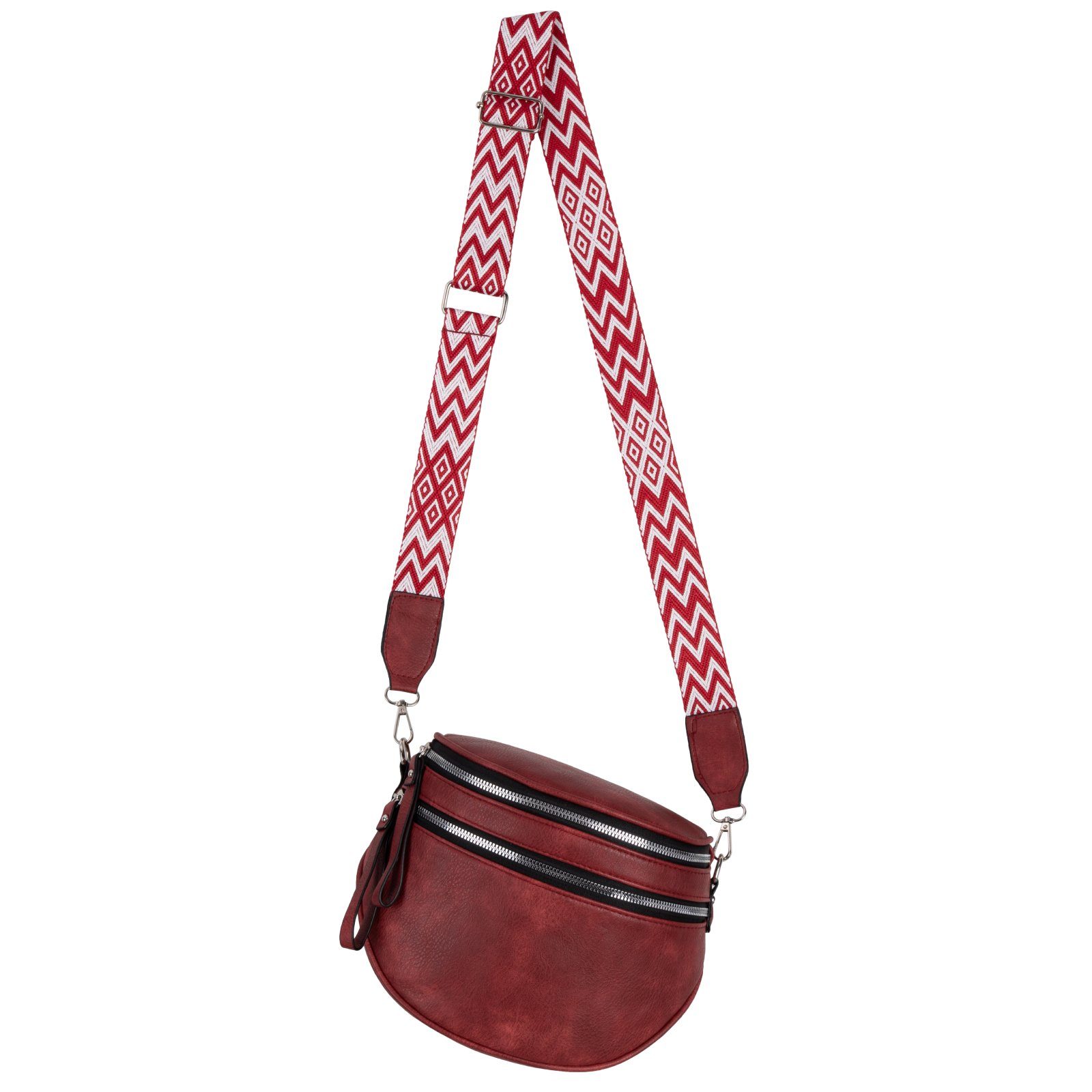 EAAKIE Gürteltasche Bauchtasche Umhängetasche Crossbody-Bag Kunstleder Italy-Design, als Schultertasche, CrossOver, Umhängetasche tragbar