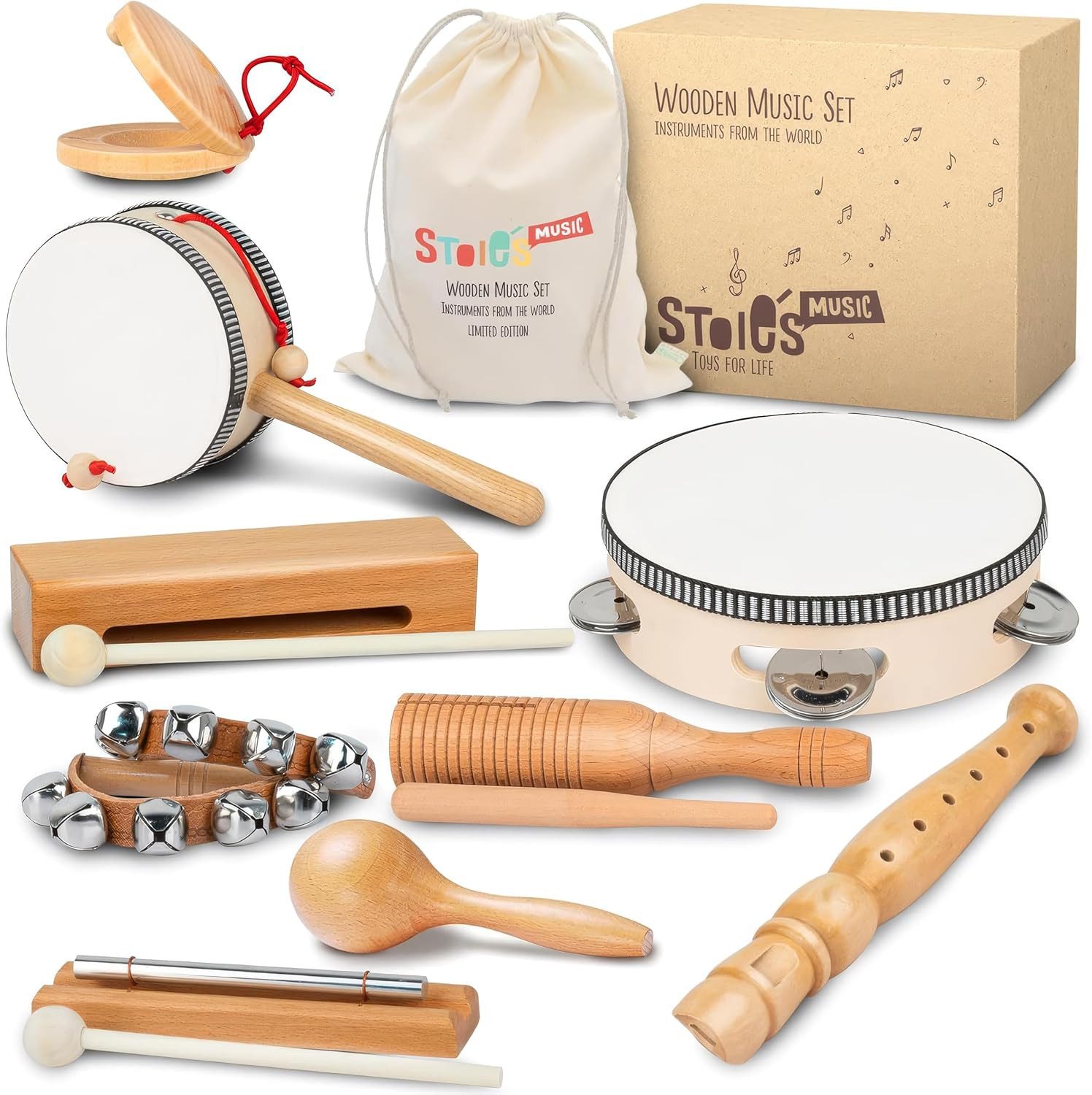 GD IMPORT Handtrommel Stoie's International Musik-Set aus Holz für Kleinkinder, 9-St.