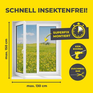 Insektenschutzplissee Fenster Fliegengitter Insektenschutz schwarz, EASYmaxx, Magneten, Moskitonetz mit Magnetverschluss 150x130 cm