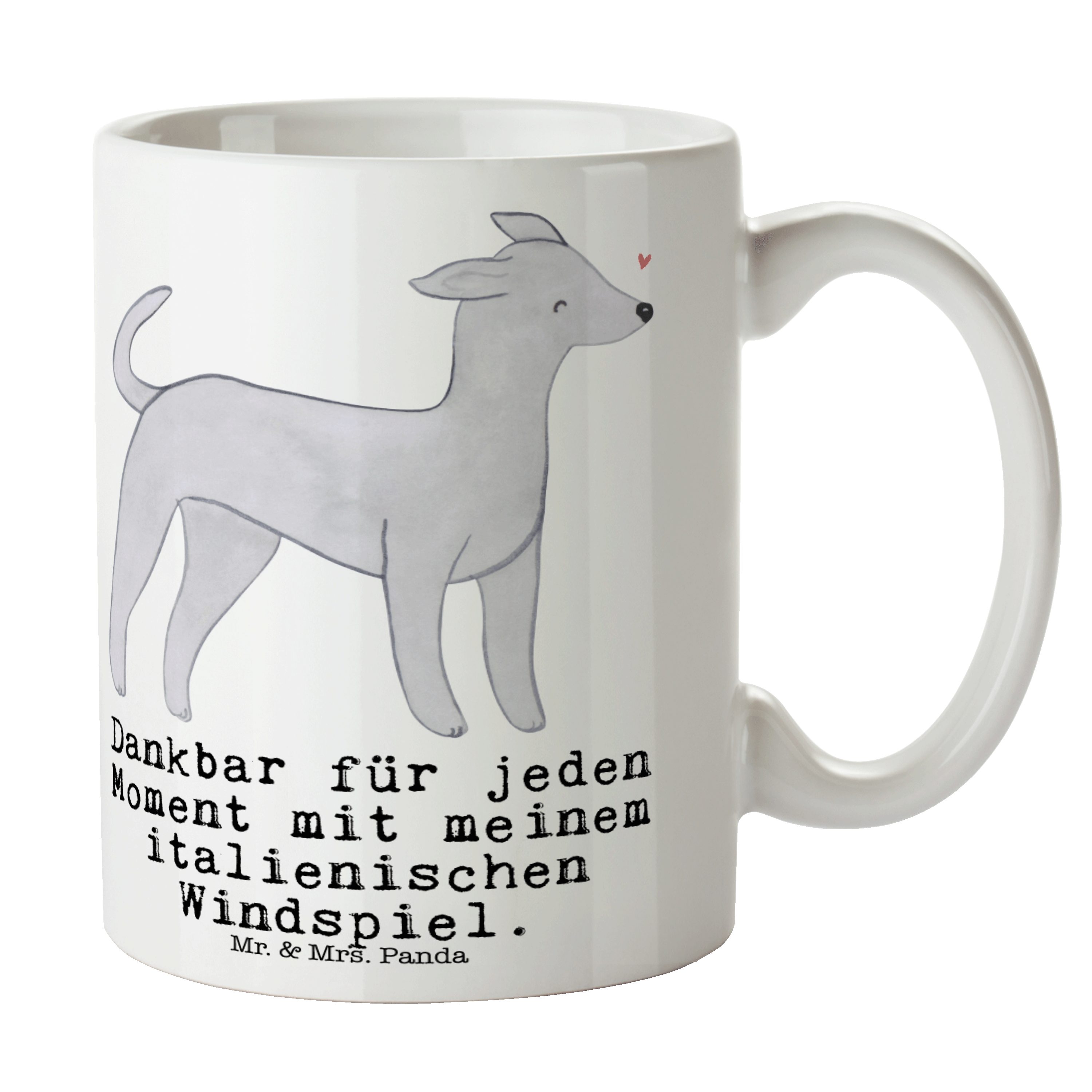 Mr. & Mrs. Panda Tasse Italienisches Windspiel Moment - Weiß - Geschenk, Tasse Motive, Hunde, Keramik, Herzberührende Designs