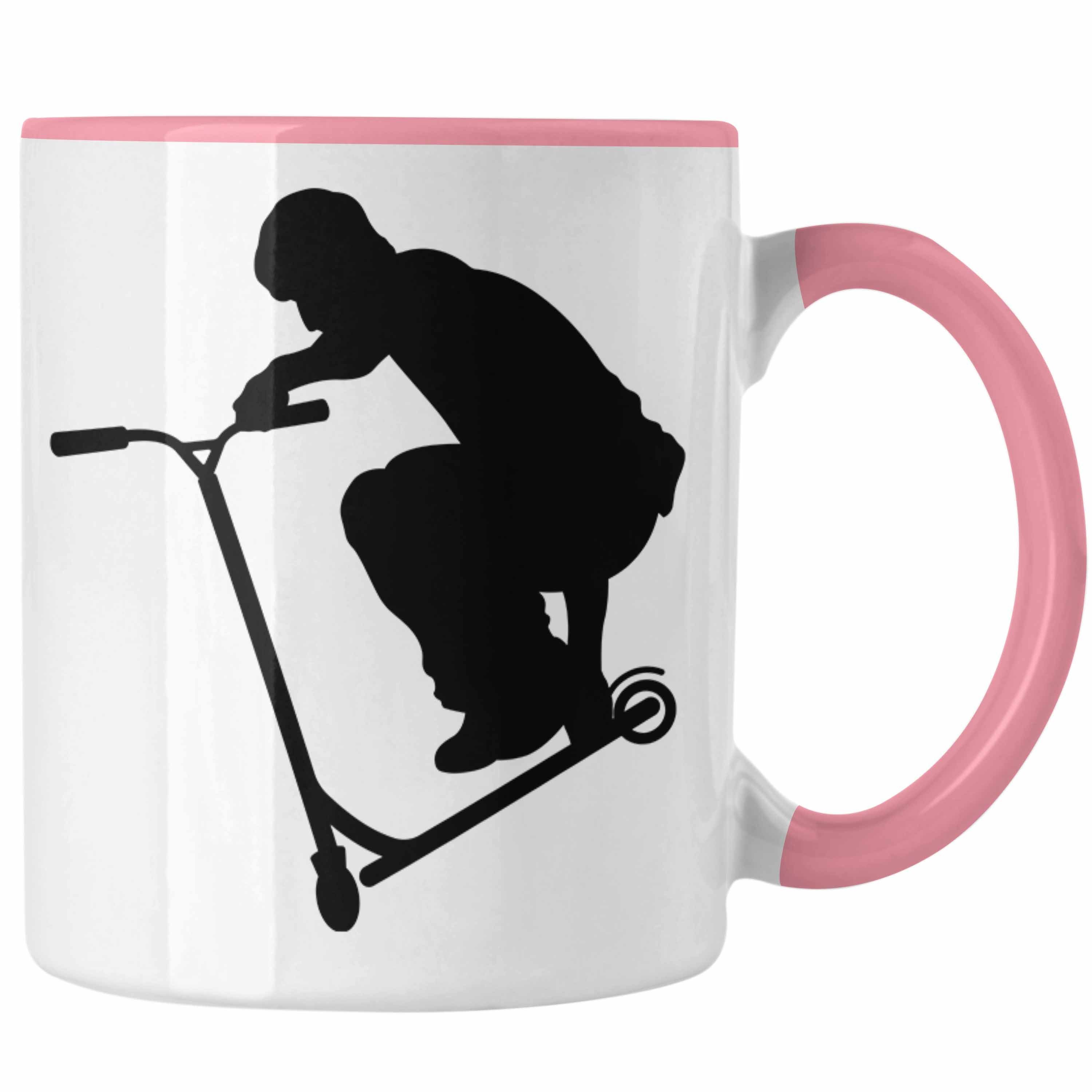 Scooterfahrer Profi Jungs Scooting Trendation - Roller Geschenkidee Geschenk Scooterfahrer Geschenkidee Scooter Rosa Tasse Stunt Trendation Tasse Fahrer