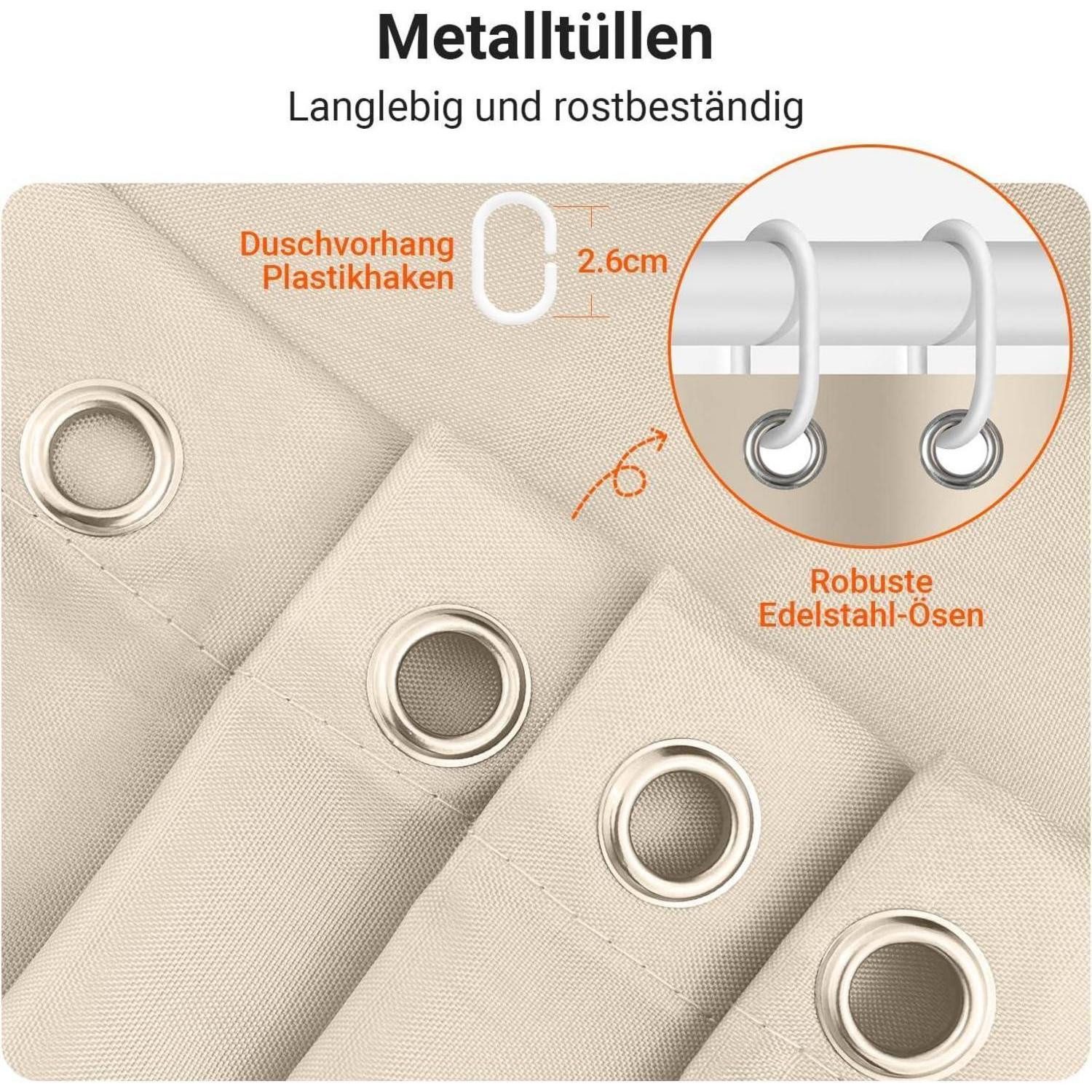LuxusKollektion Duschvorhang Duschvorhang 210x200cm Polyester Multi 015 H200 x B210 cm (1er Pack) Breite 210 cm – Bild 5 von 5