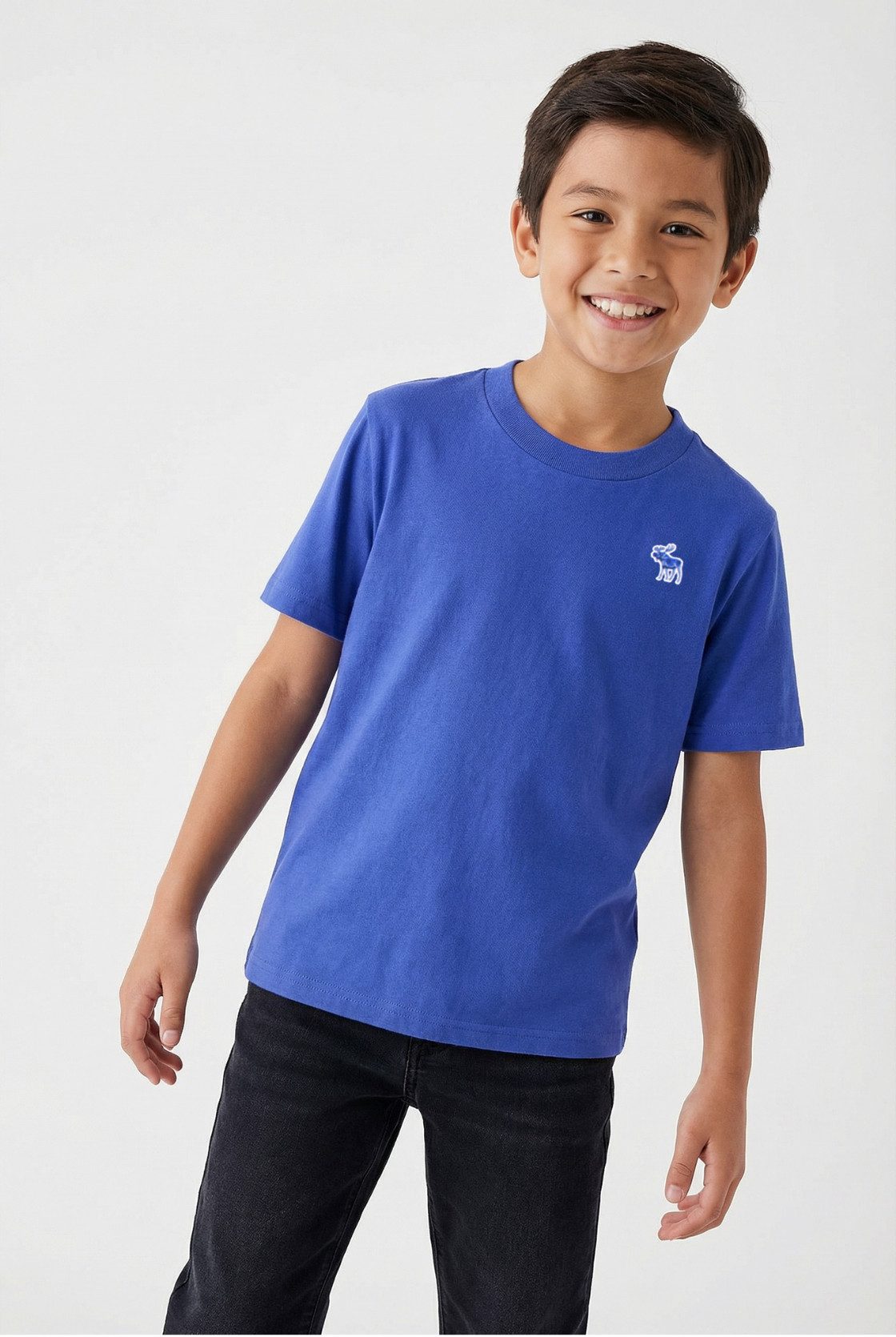 Abercrombie Kids T-Shirt (Packung, 5-tlg) Vorne mit kleiner Elch-Stickerei