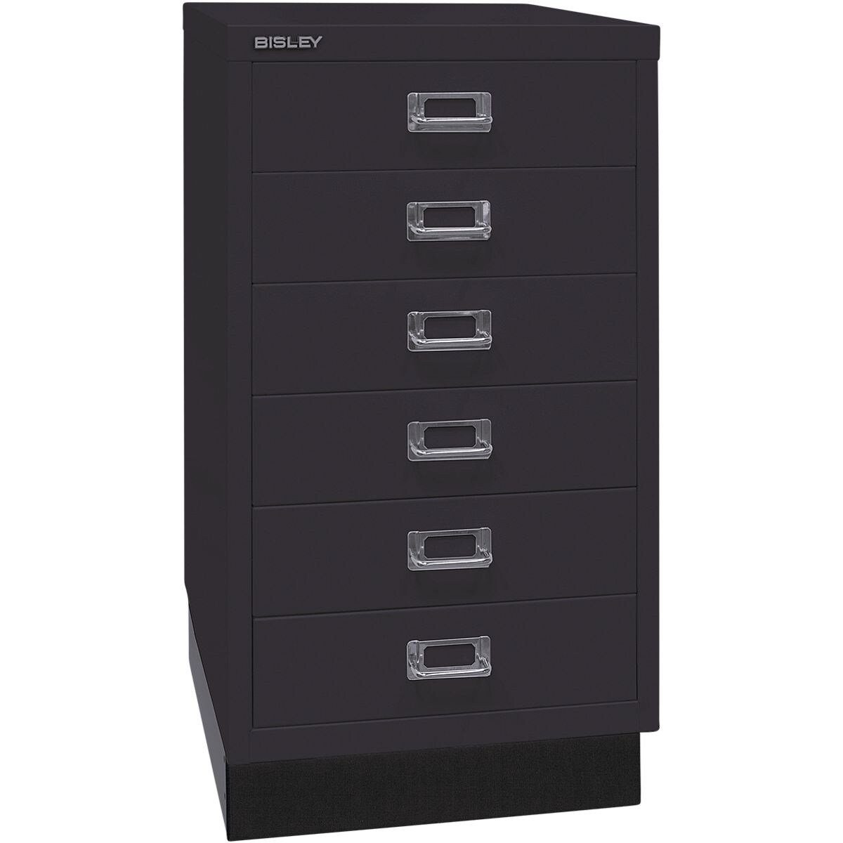 Schubladen, aus Bisley 6 MultiDrawer Sockel, Beistellschrank mit Schrank Stahl, A3 schwarz