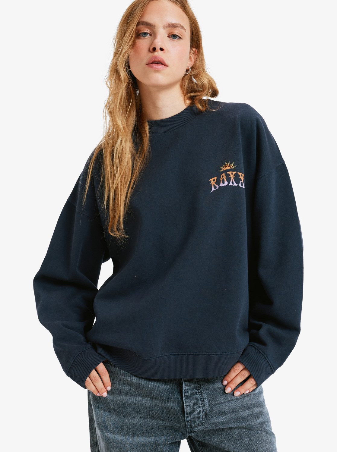 Roxy Rundhalspullover Lineup Oversized - Oversize-Sweatshirt mit Vintage-Wa günstig online kaufen