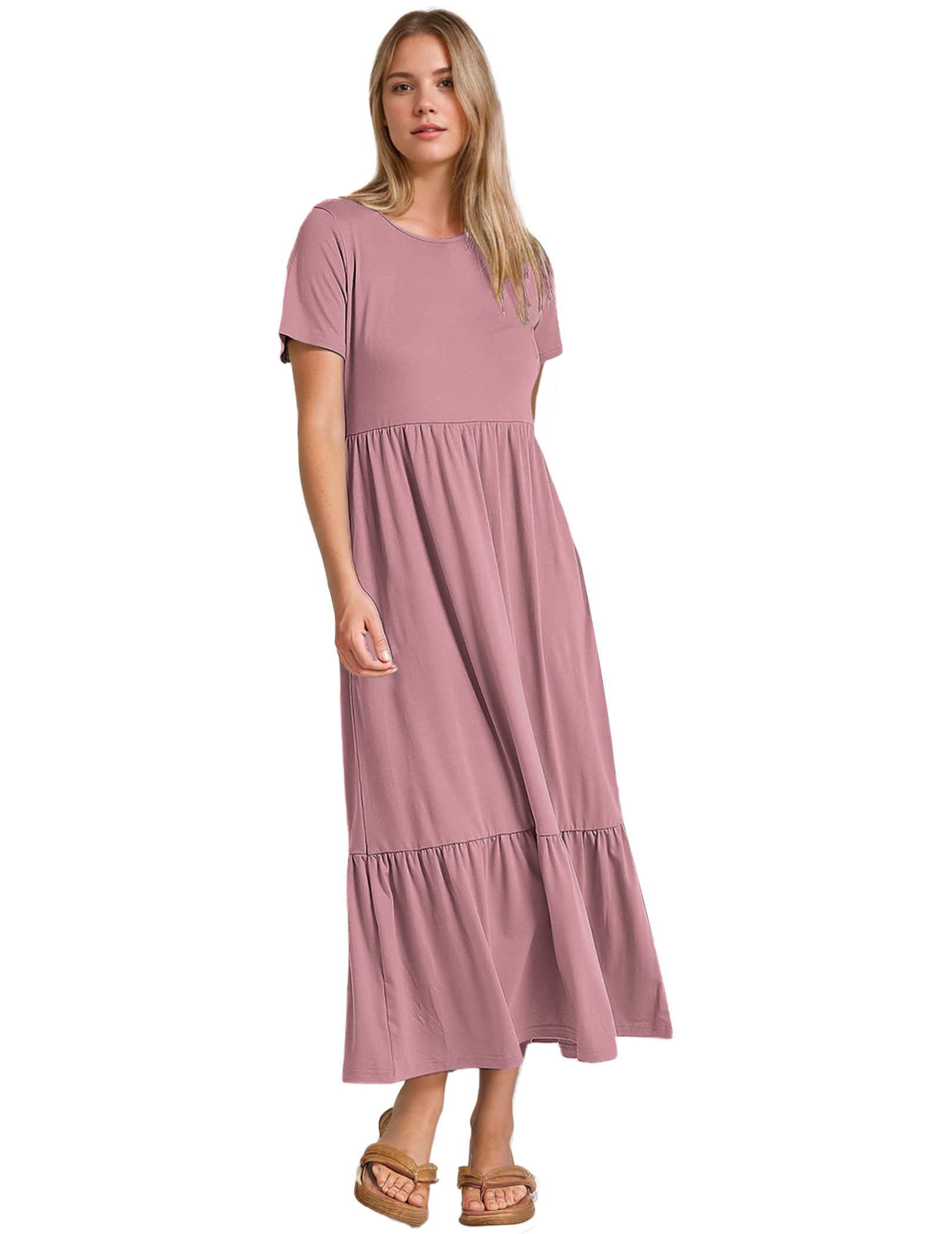 LUCKZON Sommerkleid Damen Sommerkleider Casual Kurzarm, günstig online kaufen
