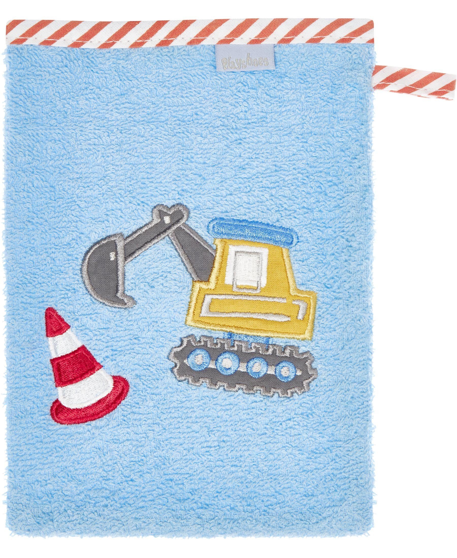 Playshoes Waschhandschuh Frottee-Waschhandschuh Bagger