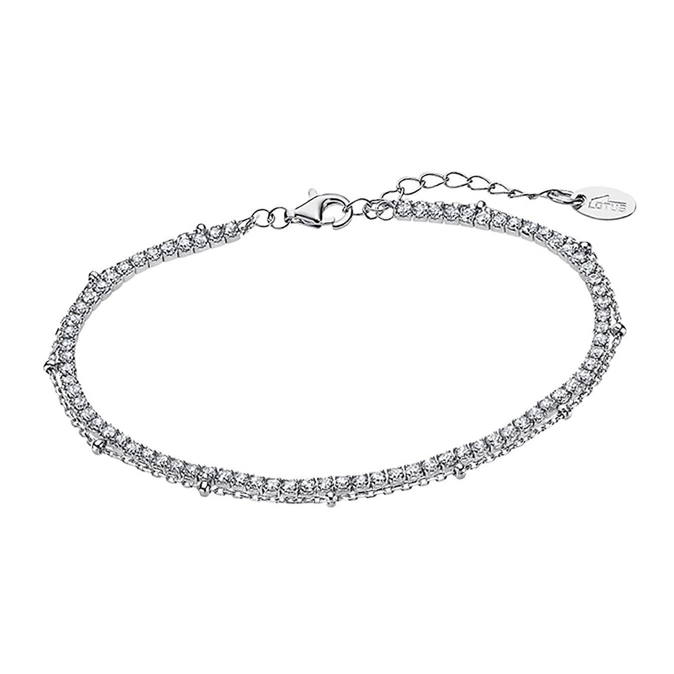 LOTUS SILVER Silberarmband LOTUS Silver Armband Zirkoniasteine (Armband), Armband Zirkoniasteine 16cm, 925 Sterling Silber, Farbe: silber, weiß