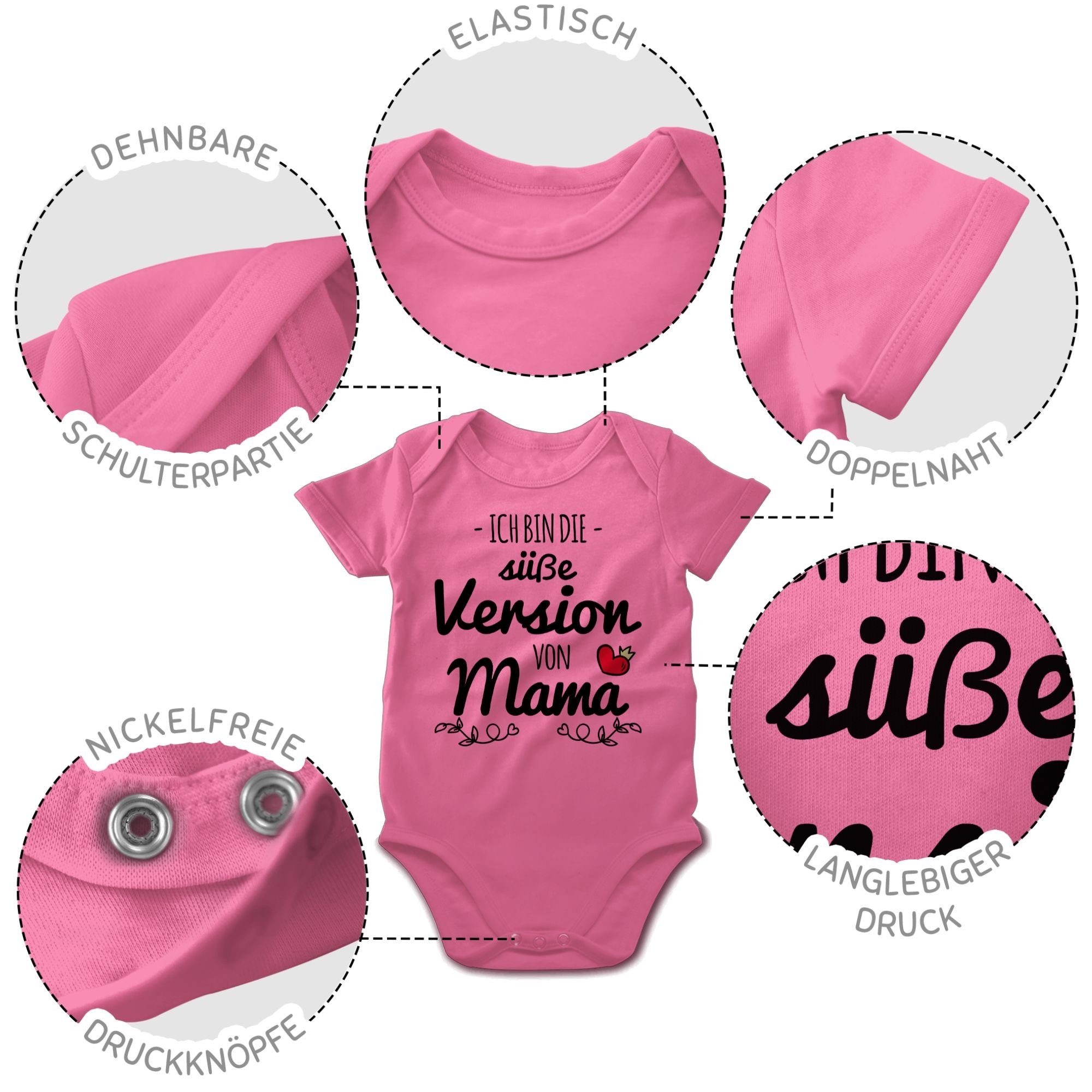 süße Shirtbody bin Ich Shirtracer (1-tlg) 2 von Muttertagsgeschenk Pink die Mama Version