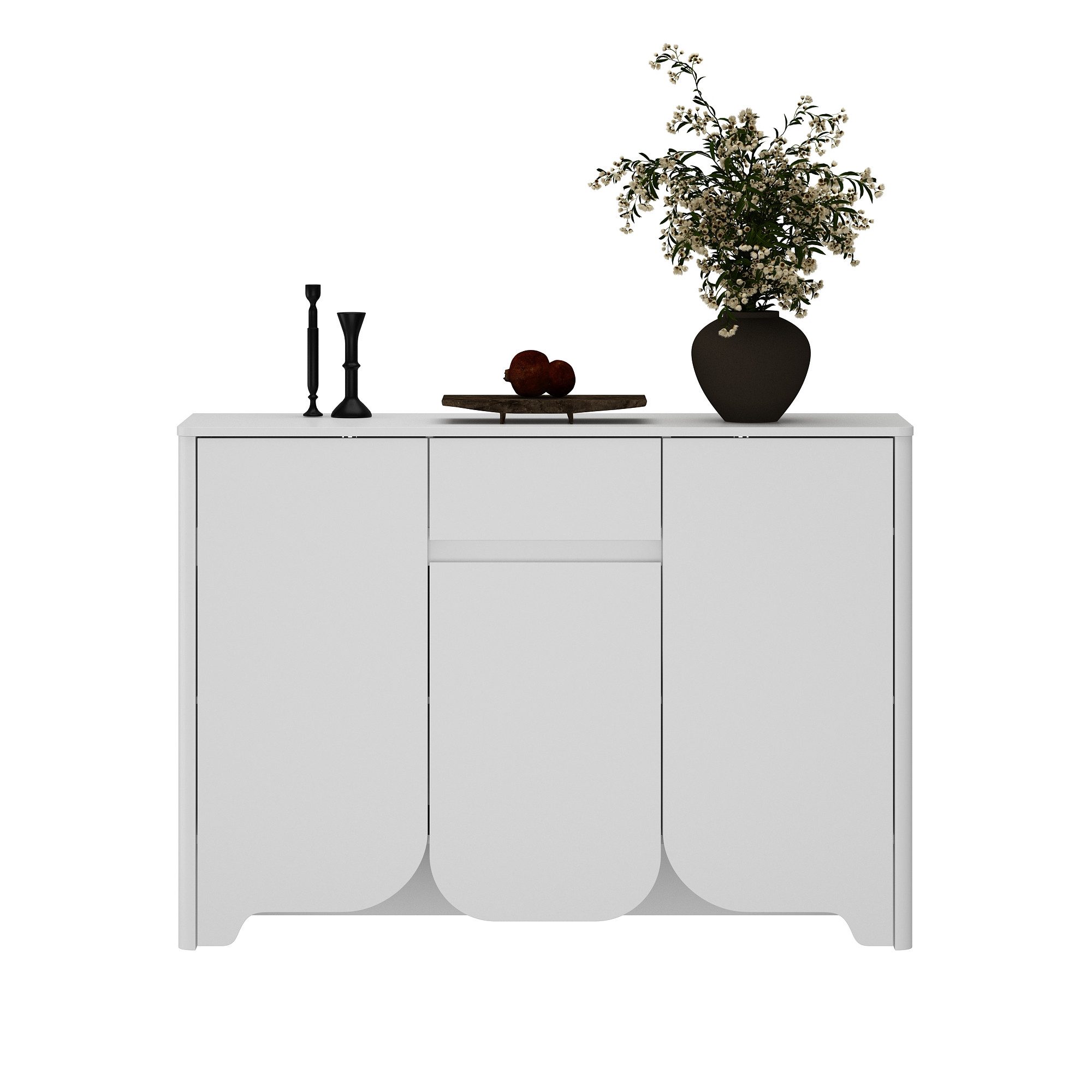 FUFU&GAGA Sideboard Sideboard mit 3 Türen & Schublade, weiß, MDF, 120×35×85 günstig online kaufen