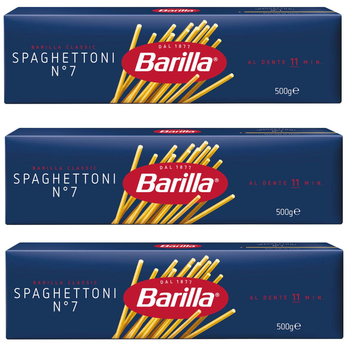 Barilla Nudeln, Barilla Nudeln Spaghettoni Nummer 7 Hartweizennudeln 3er Pack