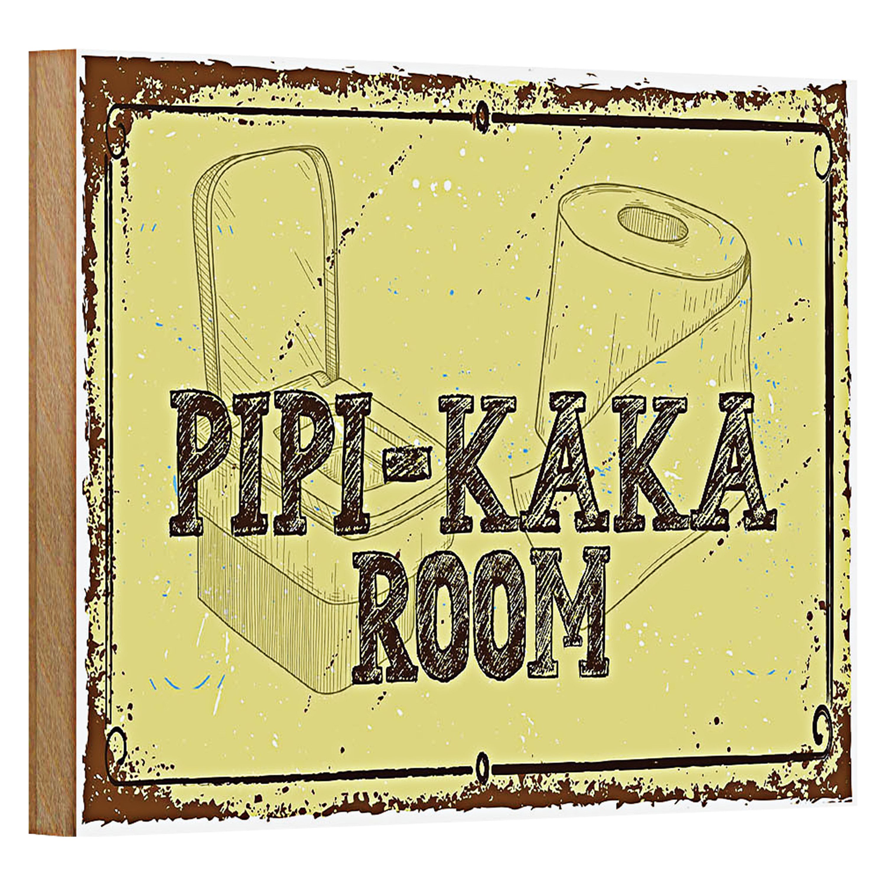 Roomando Holzbild Spruch 18x12cm Pipi-Kaka room