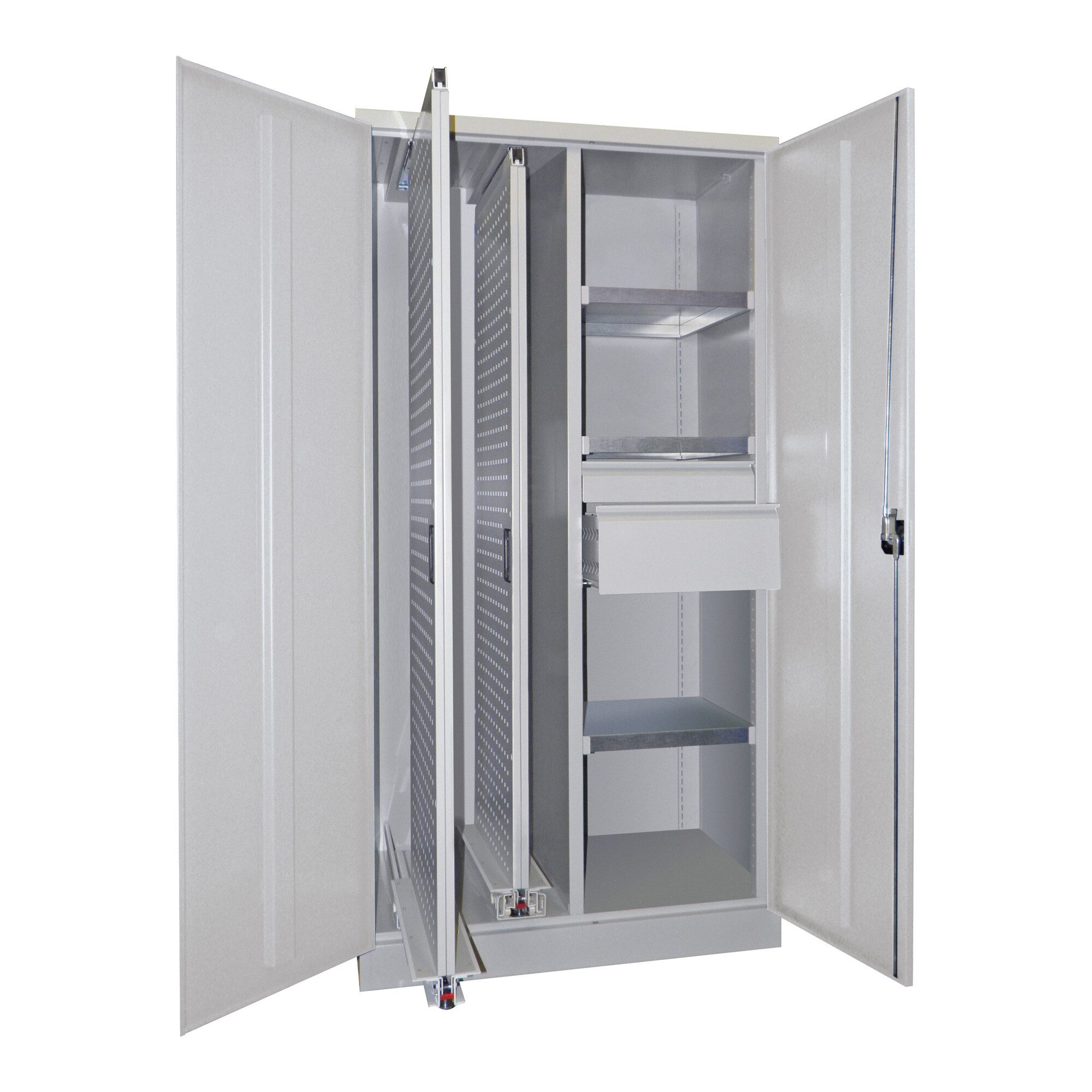 Pavoy Regal Pavoy Stahl-Vertikalauszugsschrank, Trennwand, 2 Auszüge, 3 FB, 2 Schu