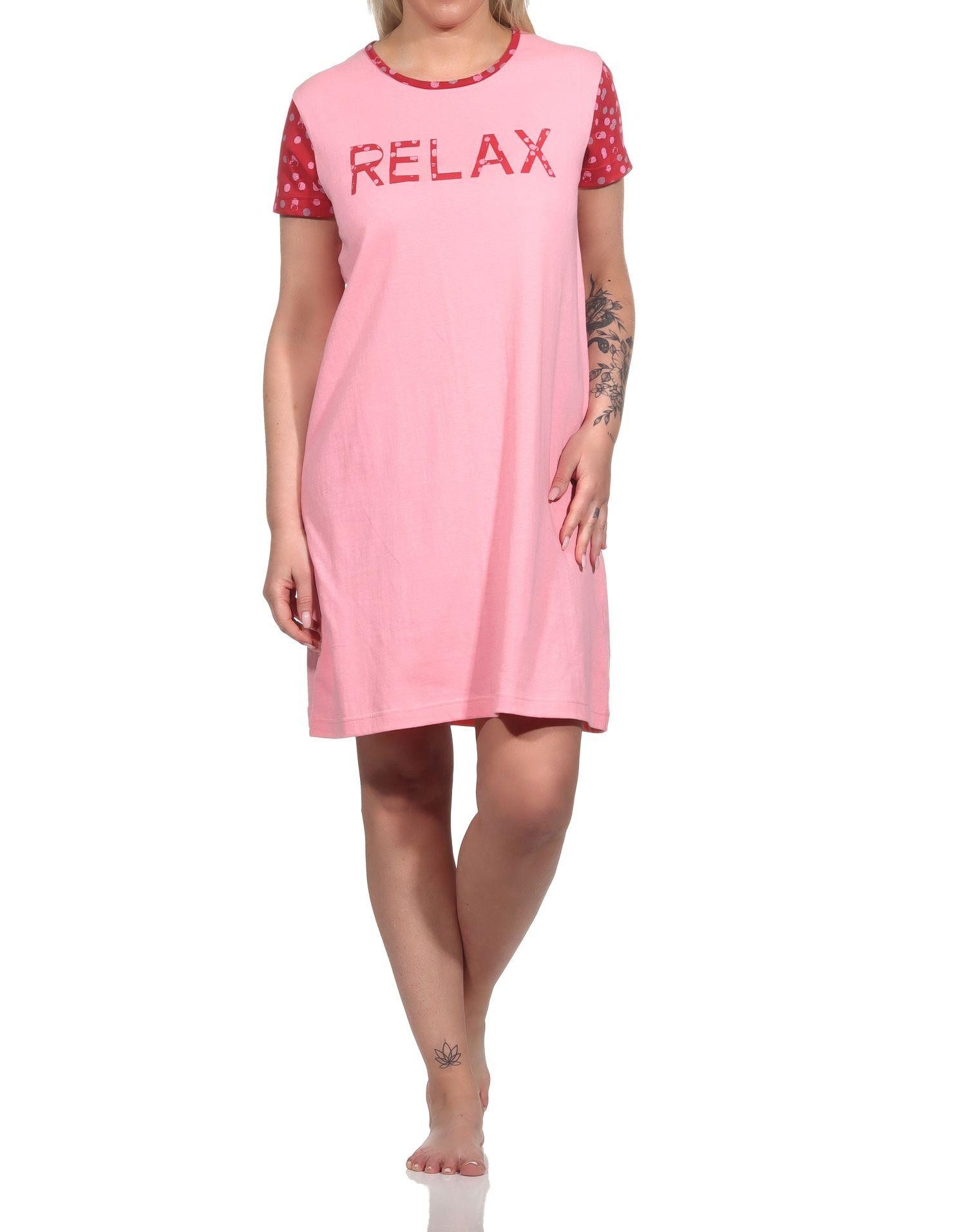 Nachthemd Kurzarm Damen Nachthemd im Casual Look - 122 10 757