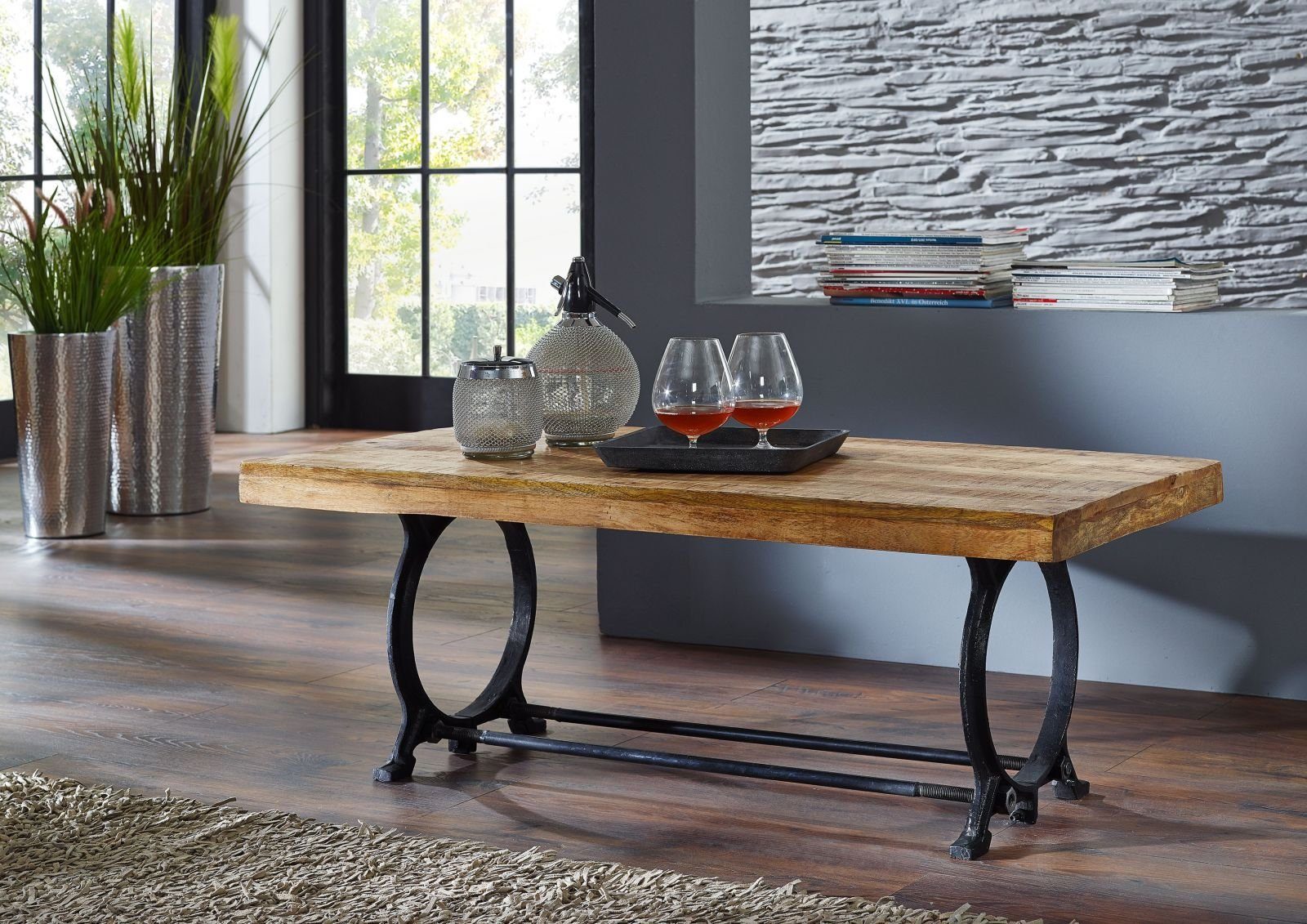 Massivmoebel24 Couchtisch »INDUSTRIAL« (Couchtisch im Industrial Style